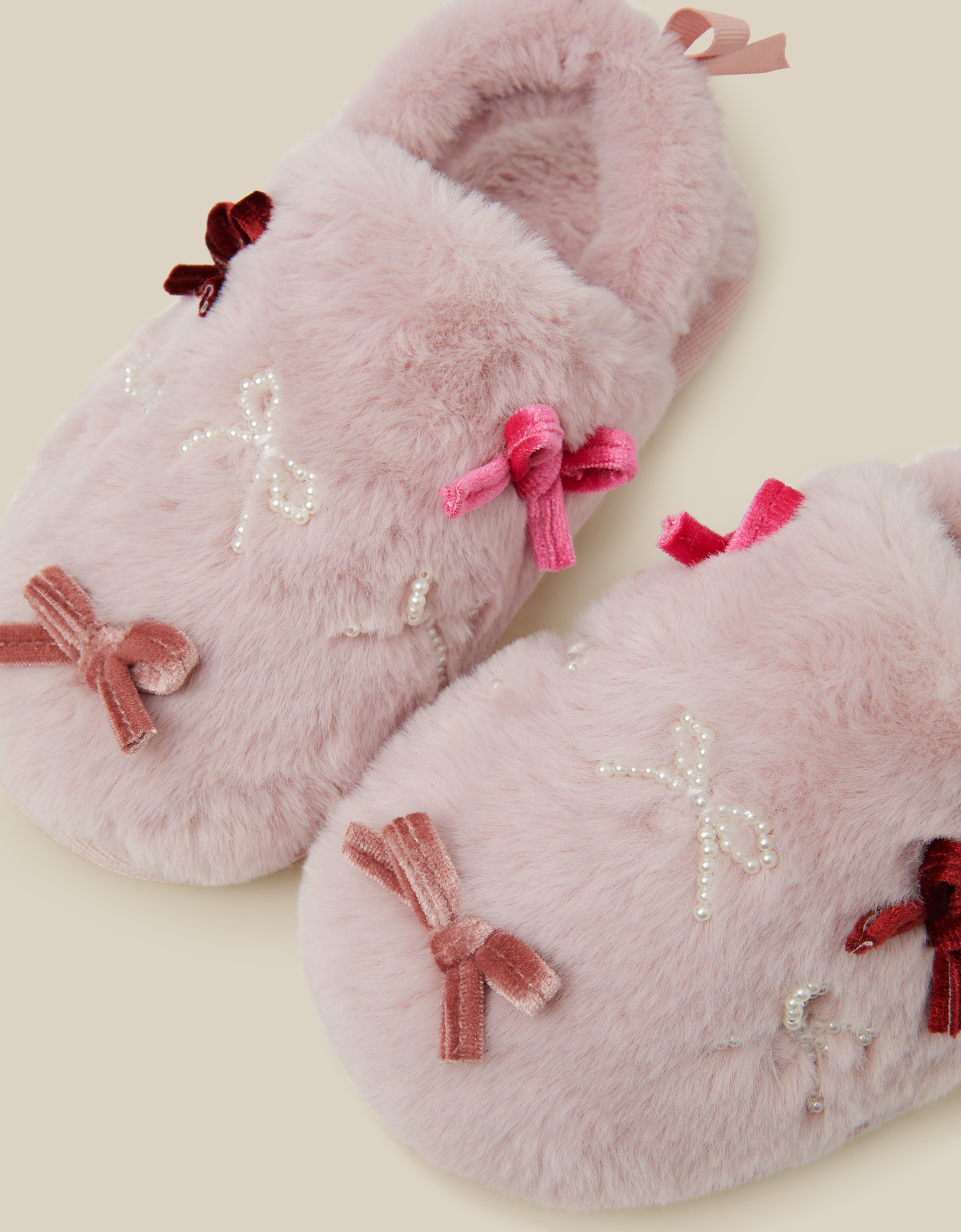Monsoon Bow Fluffy Slippers, view 3