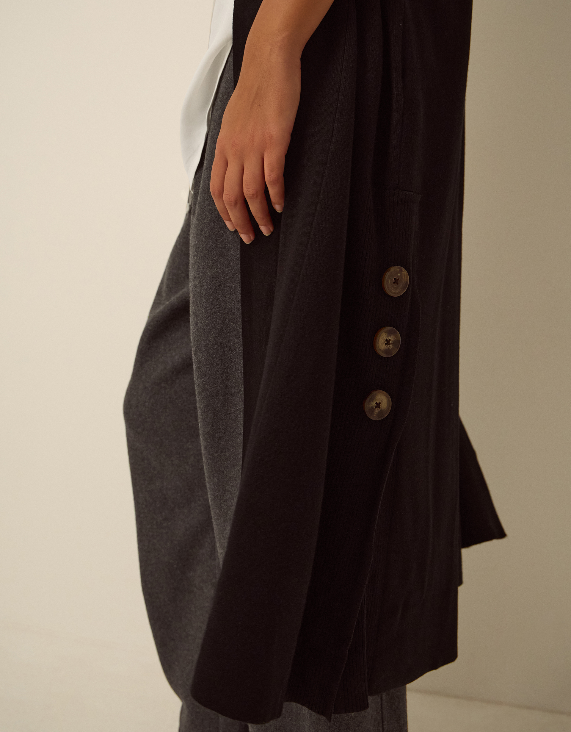 Monsoon Sadie Knit Longline Cardigan in Black, view 4