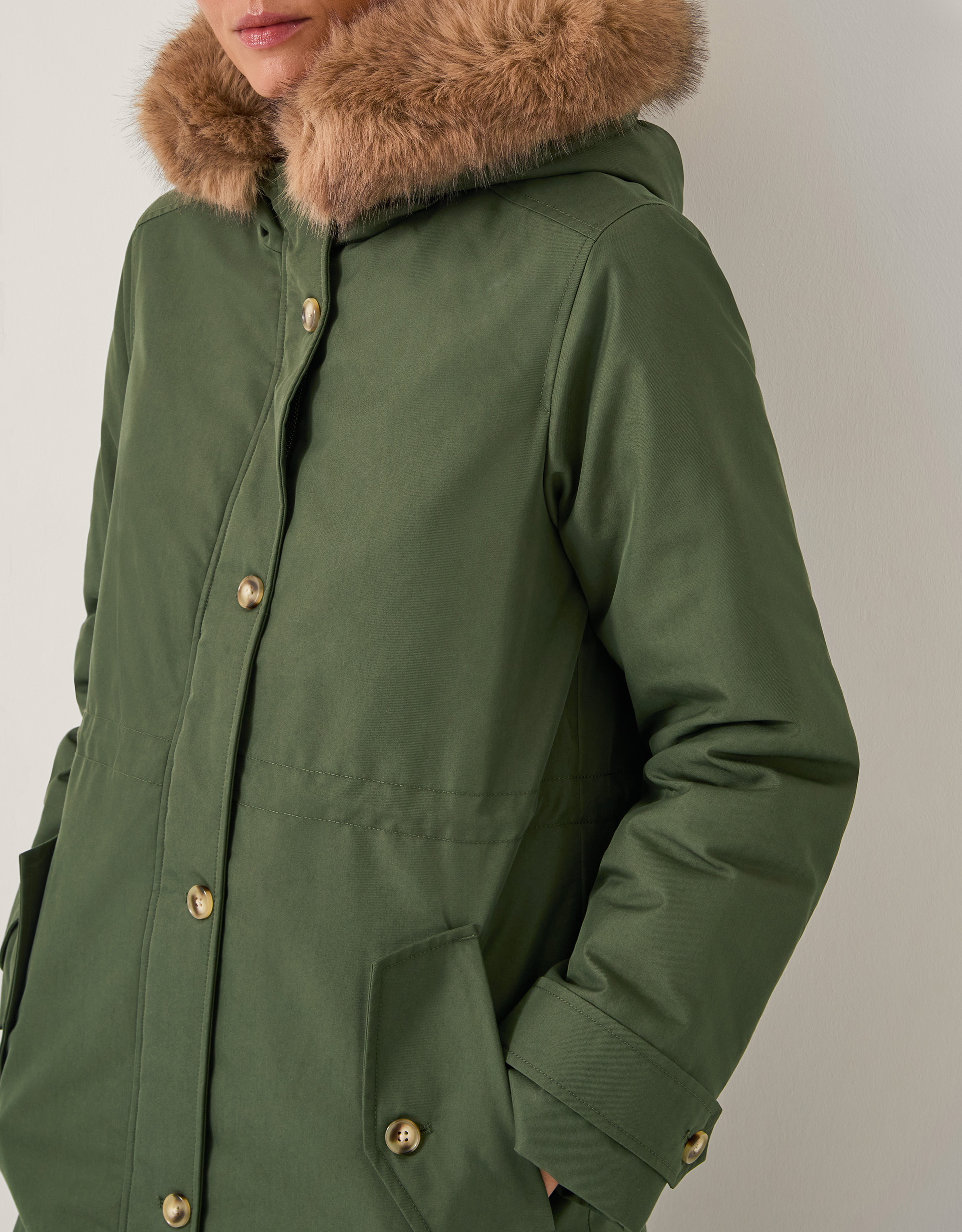 Monsoon Paula Faux Fur Parka Coat, view 3