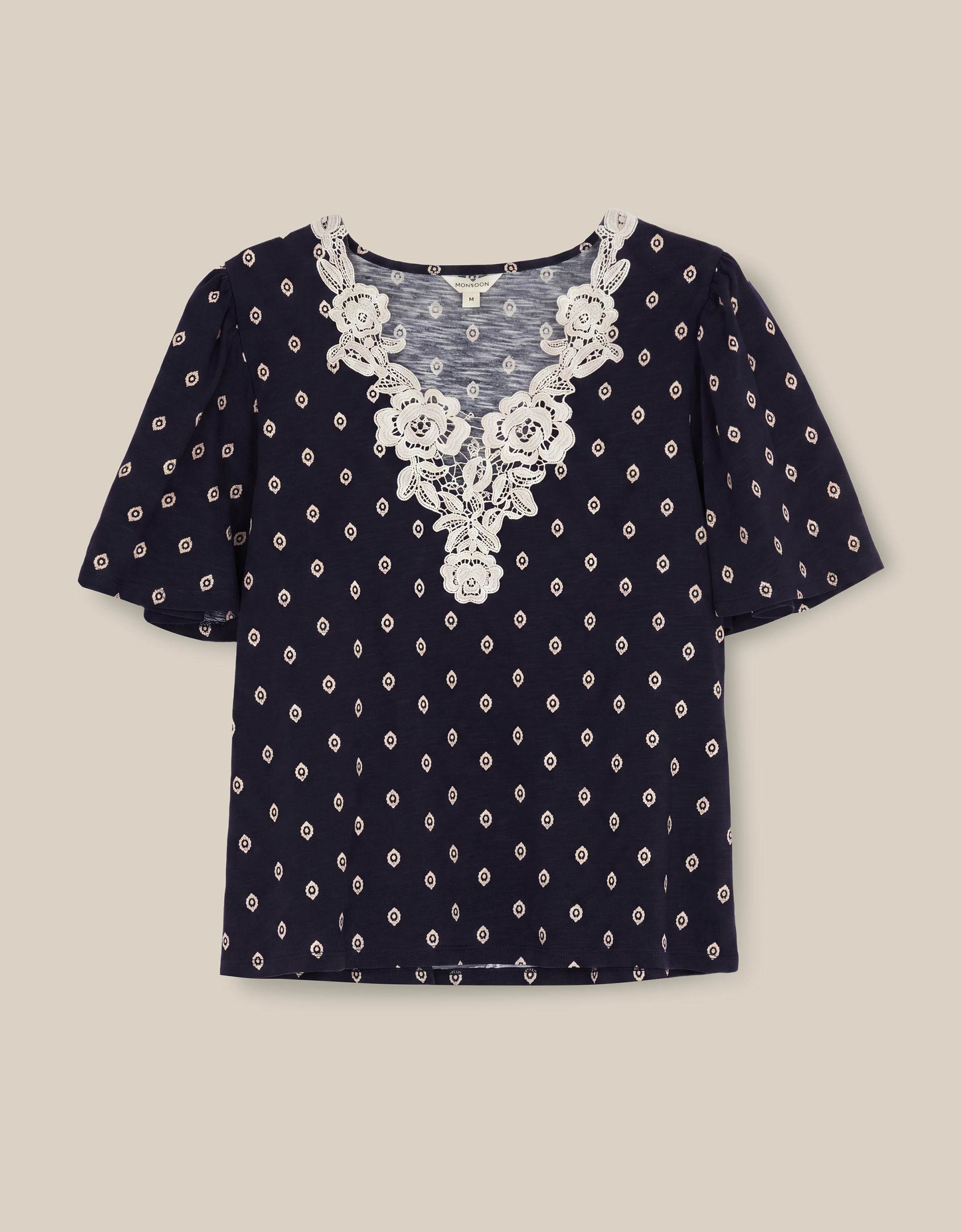 Monsoon Janey Printed Jersey Top, view 6