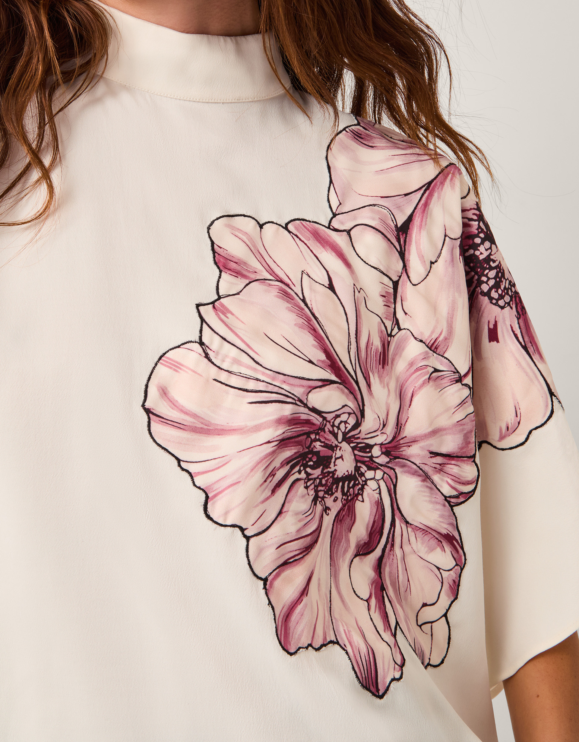Monsoon Emilia Flower Cape Sleeve Top, view 2