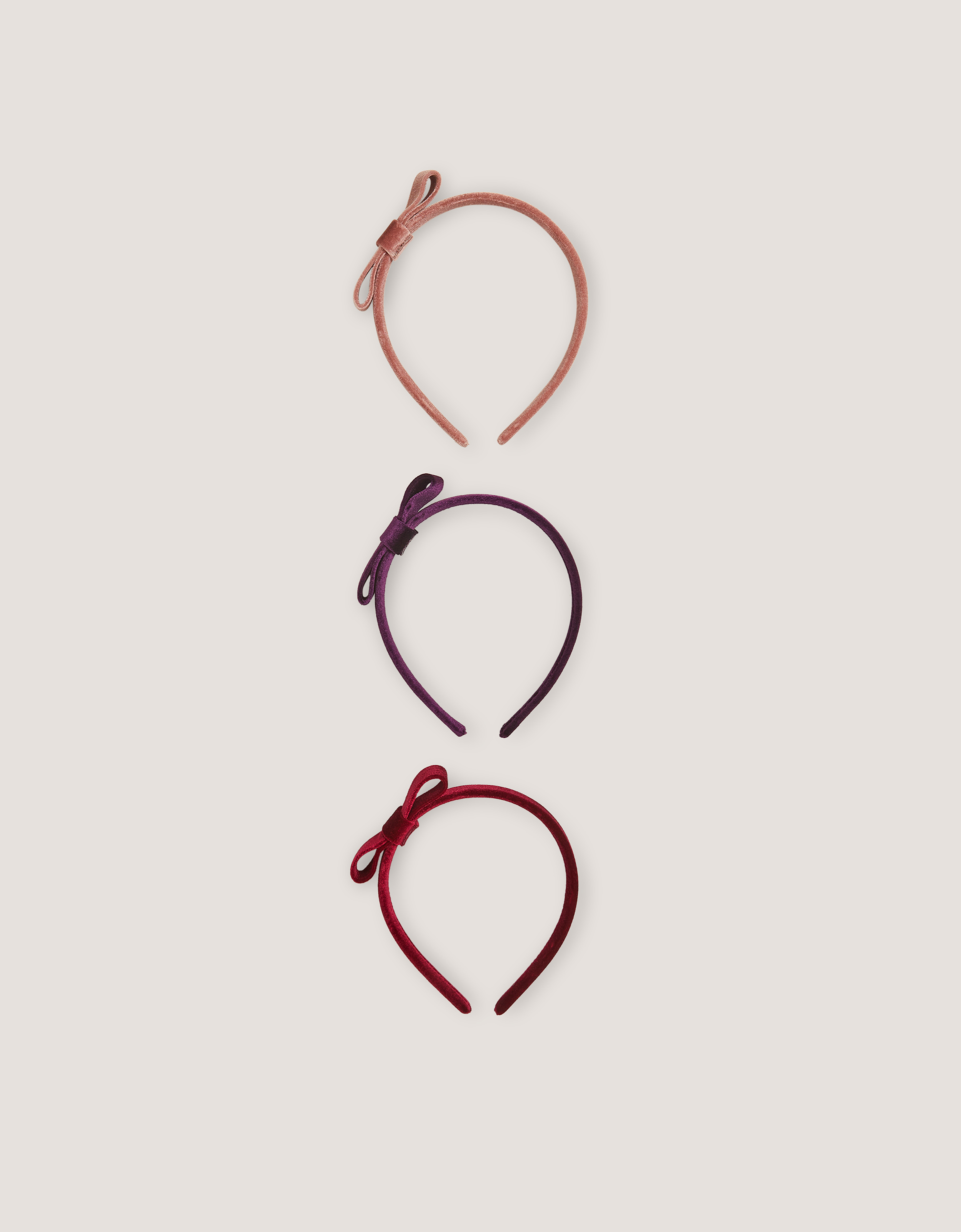 Monsoon 3-Pack Bow Velvet Headbands