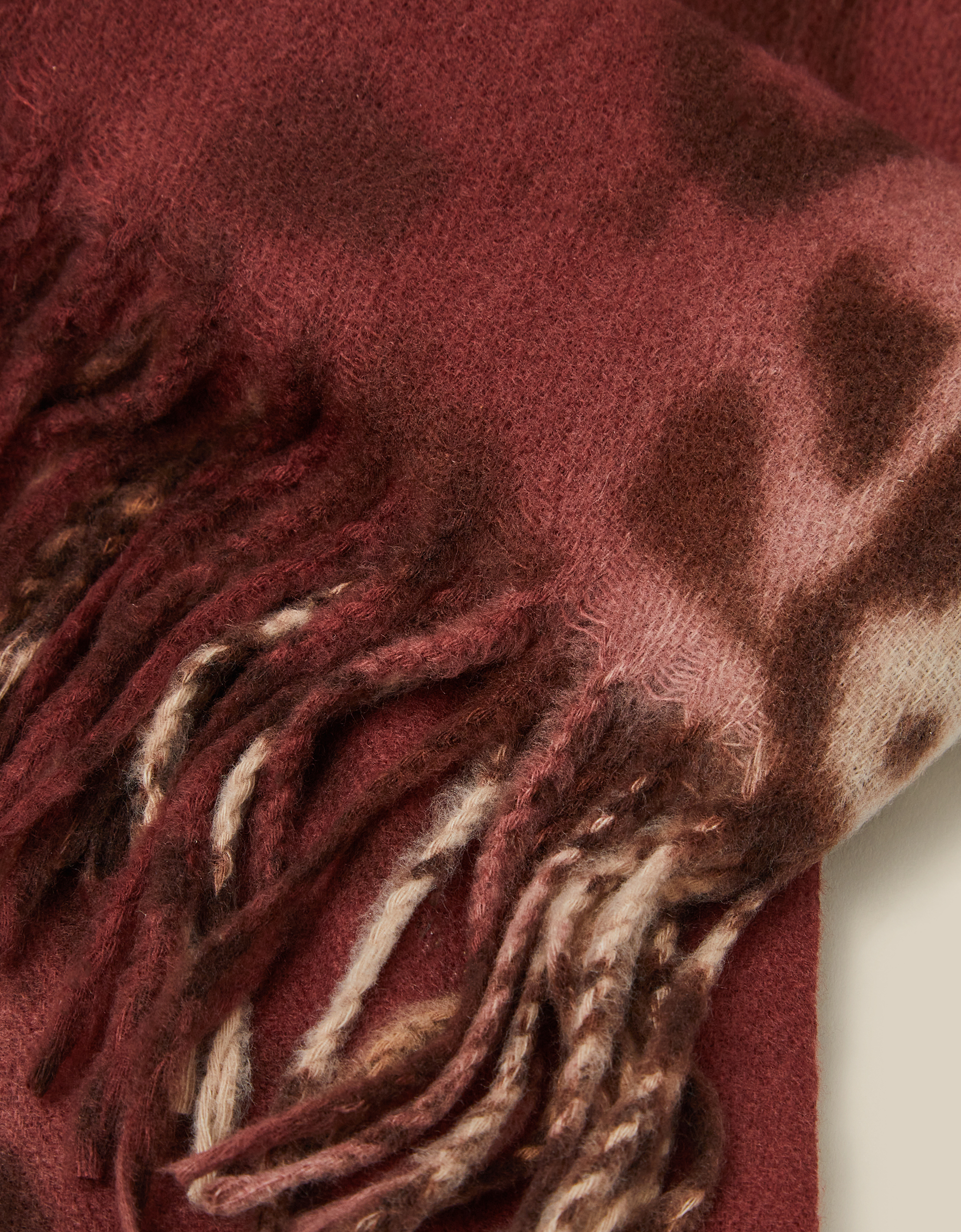 Monsoon Archi Animal Print Tassel Scarf in Natural, view 2