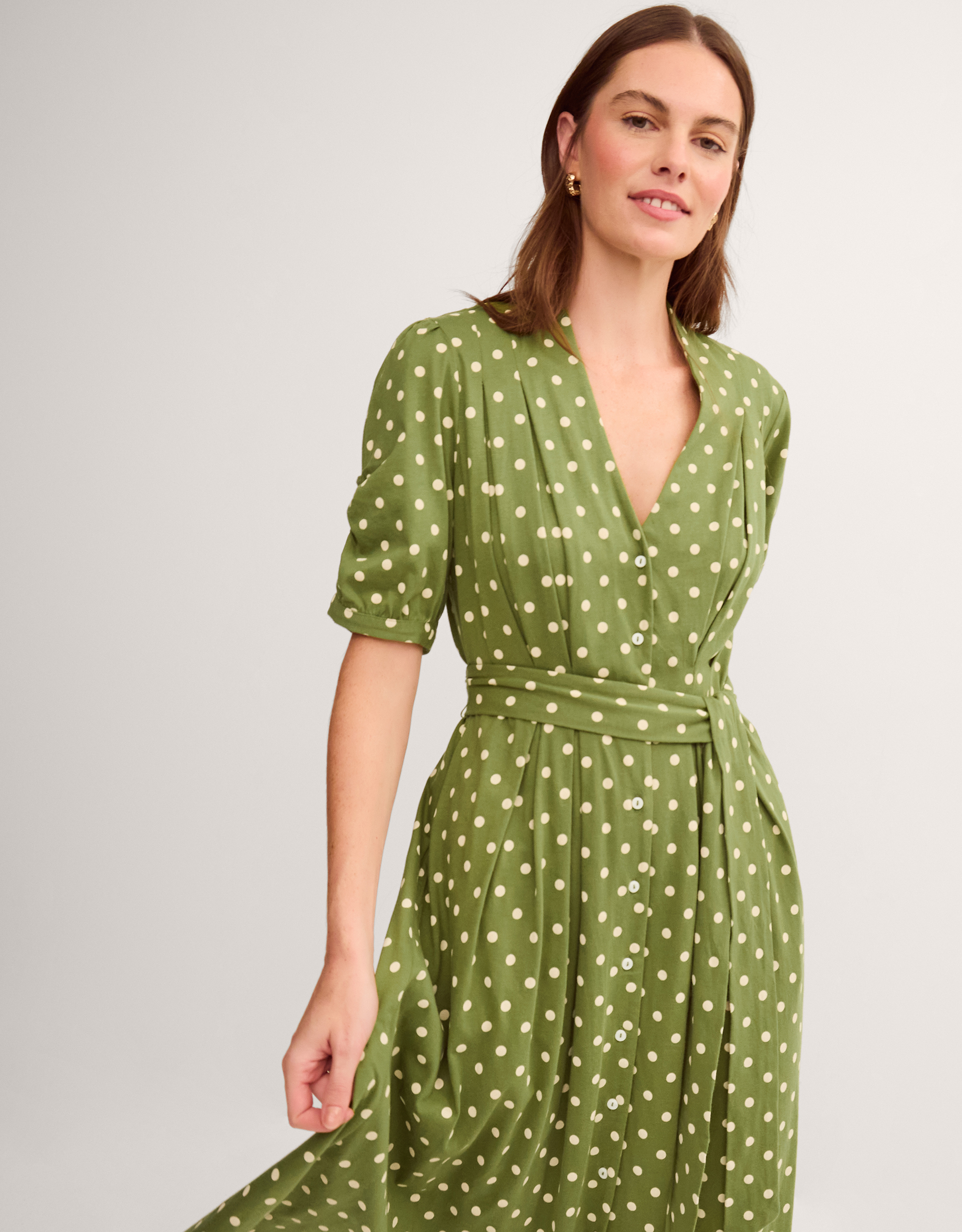 Monsoon Kasey Polka Dot Jersey Midi Dress, view 4