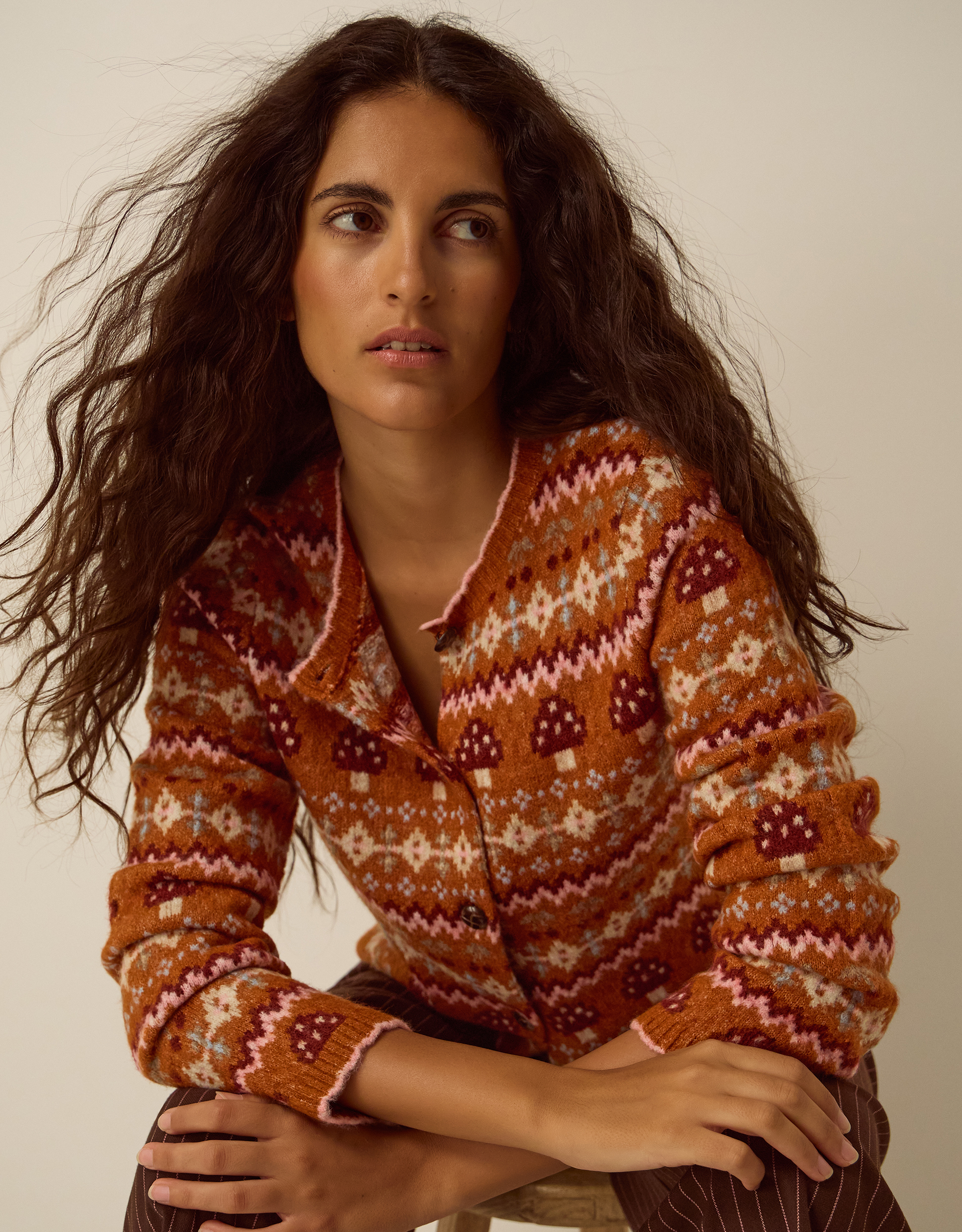 Monsoon Mia Mushroom Knit Cardigan, view 2