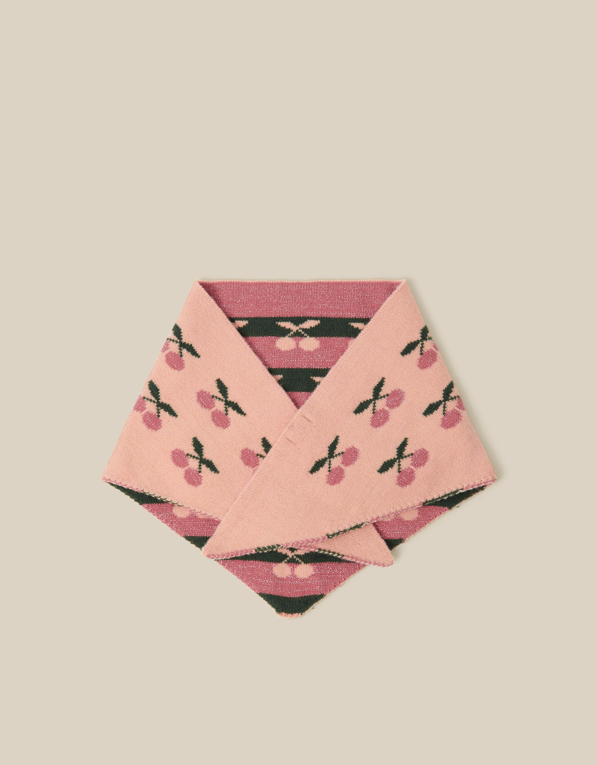 Monsoon Cherry Knitted Triangle Scarf