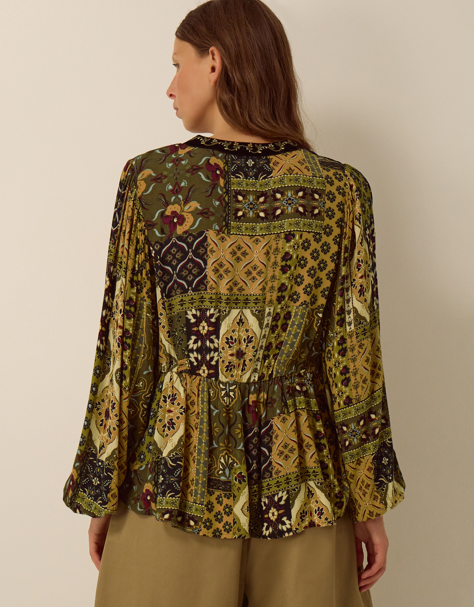 Monsoon Laoise Floral Patchwork Top, view 4