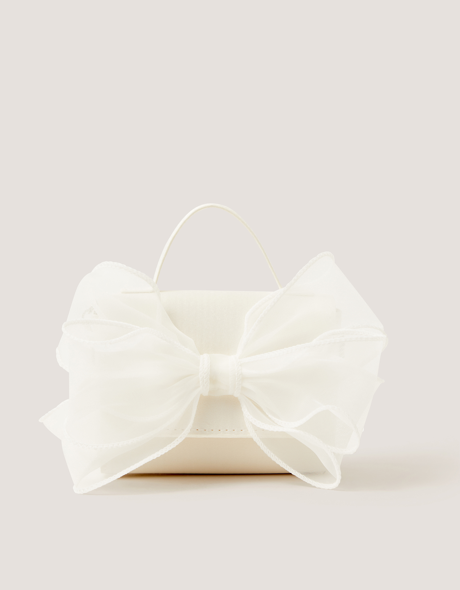 Monsoon Organza Bow Bag in Ivory