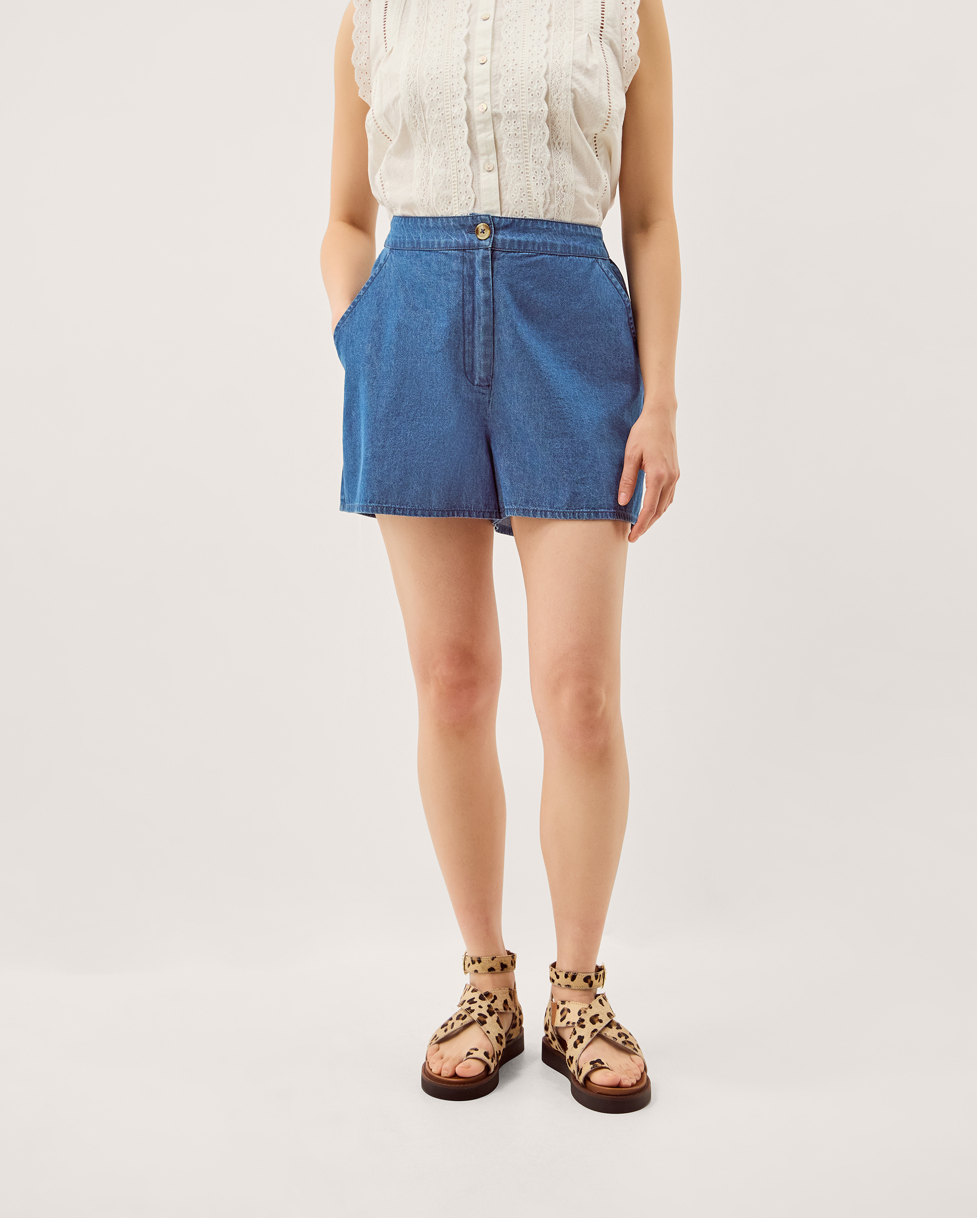 Monsoon Cece Denim Shorts, view 2