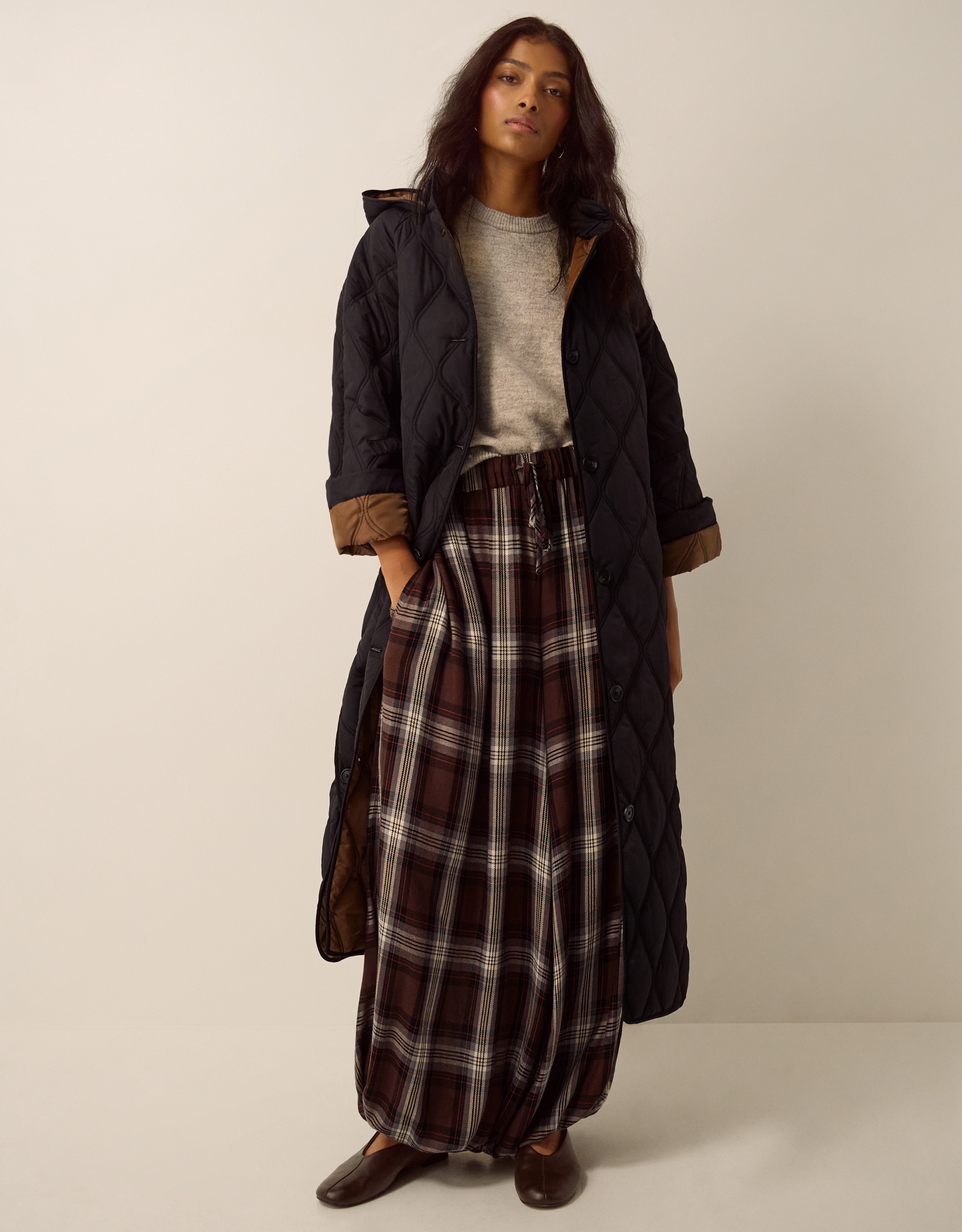 Monsoon Andi Quilted Longline Coat