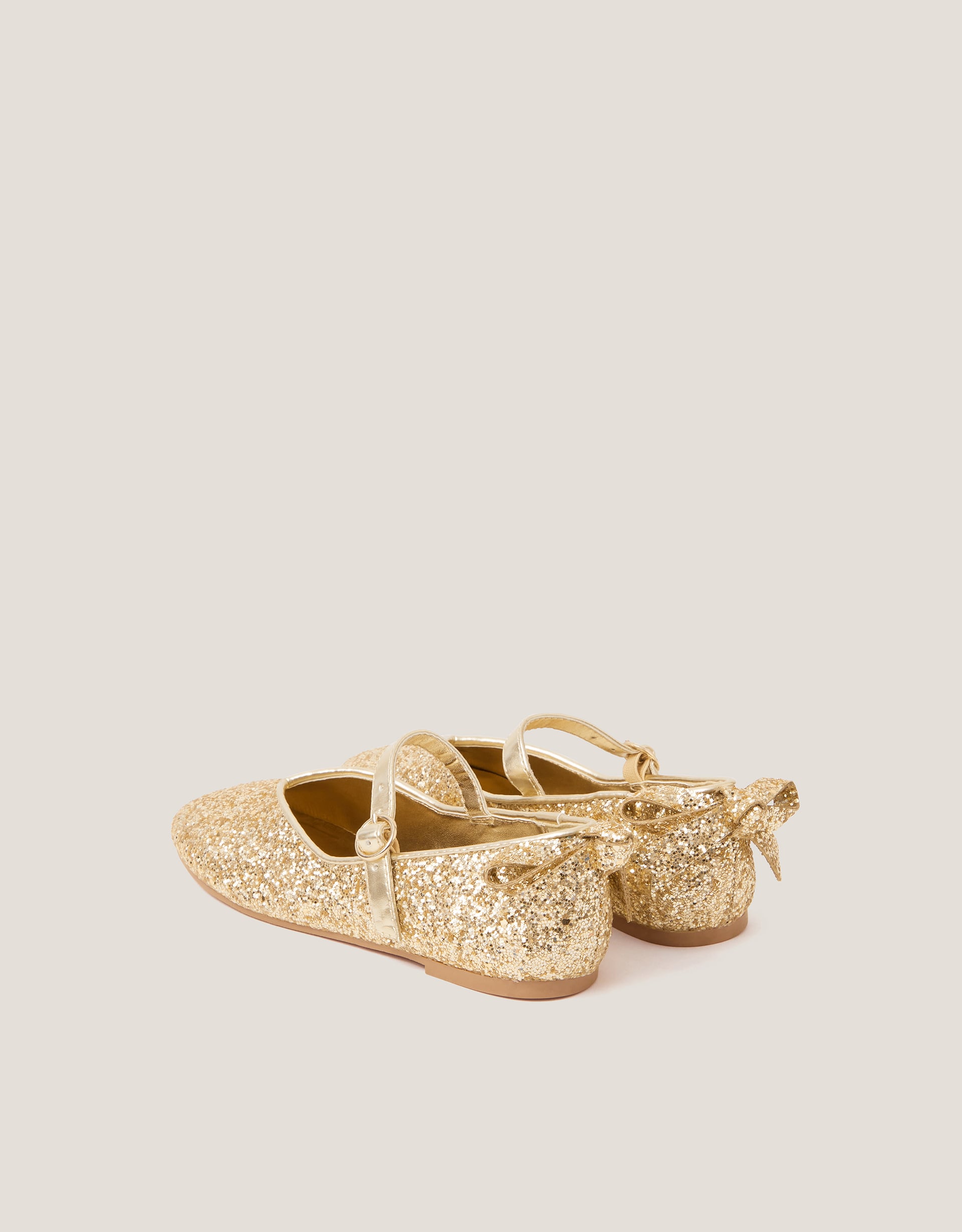Monsoon Glitter Back Bow Ballet Flats, view 3