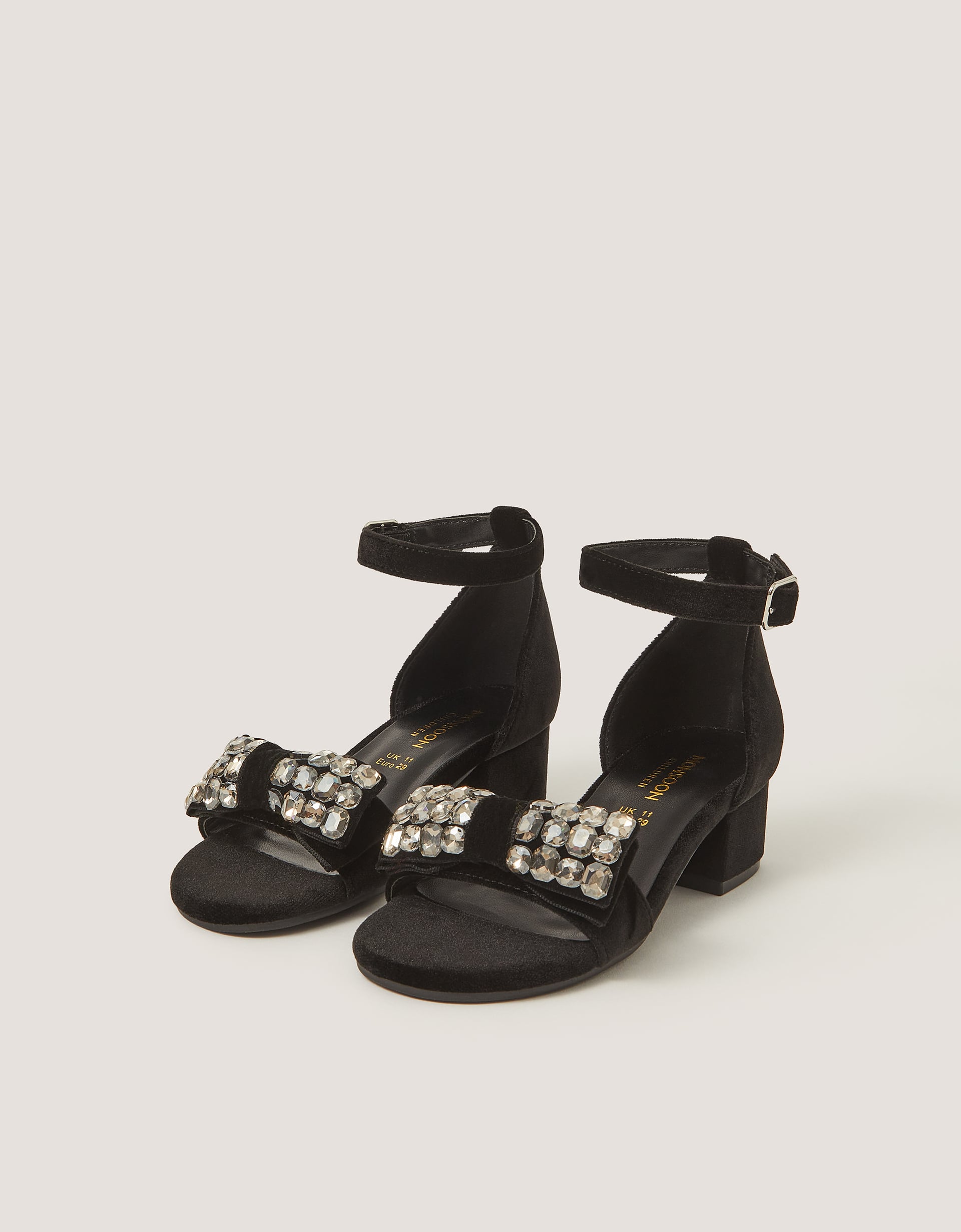 Monsoon Embellished Velvet Two-Part Heels