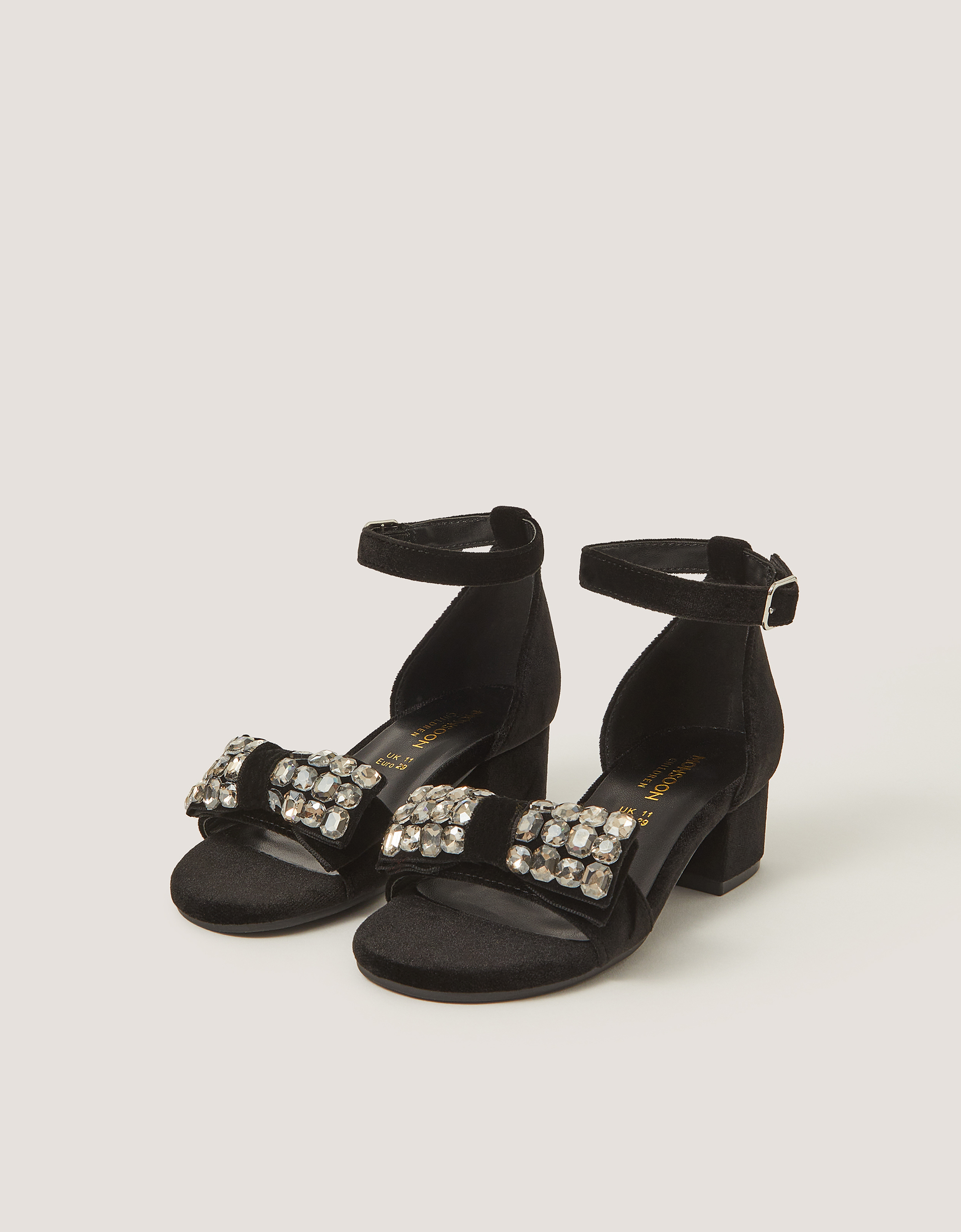 Monsoon Embellished Velvet Two-Part Heels