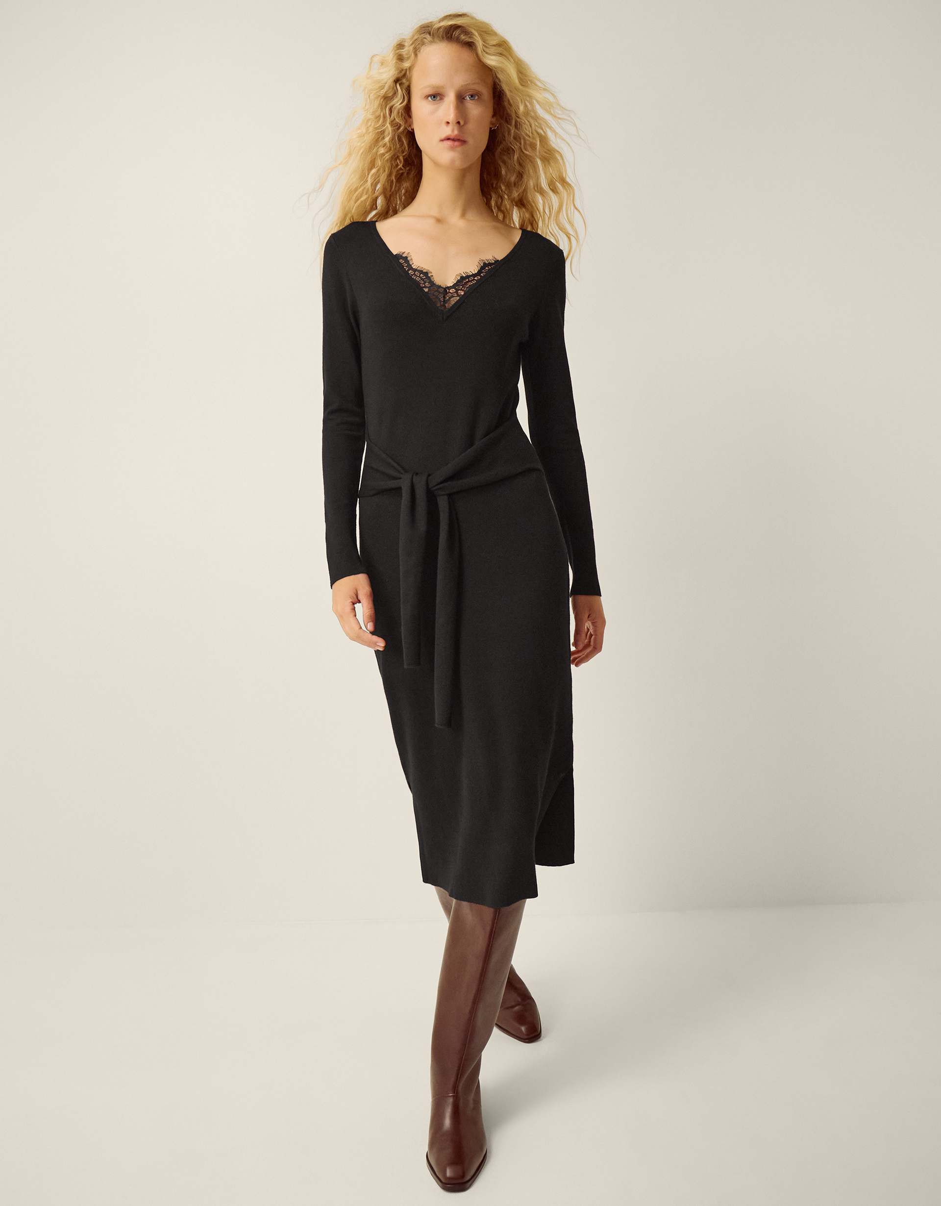 Monsoon Lulu Lace Knitted Midi Dress, view 4