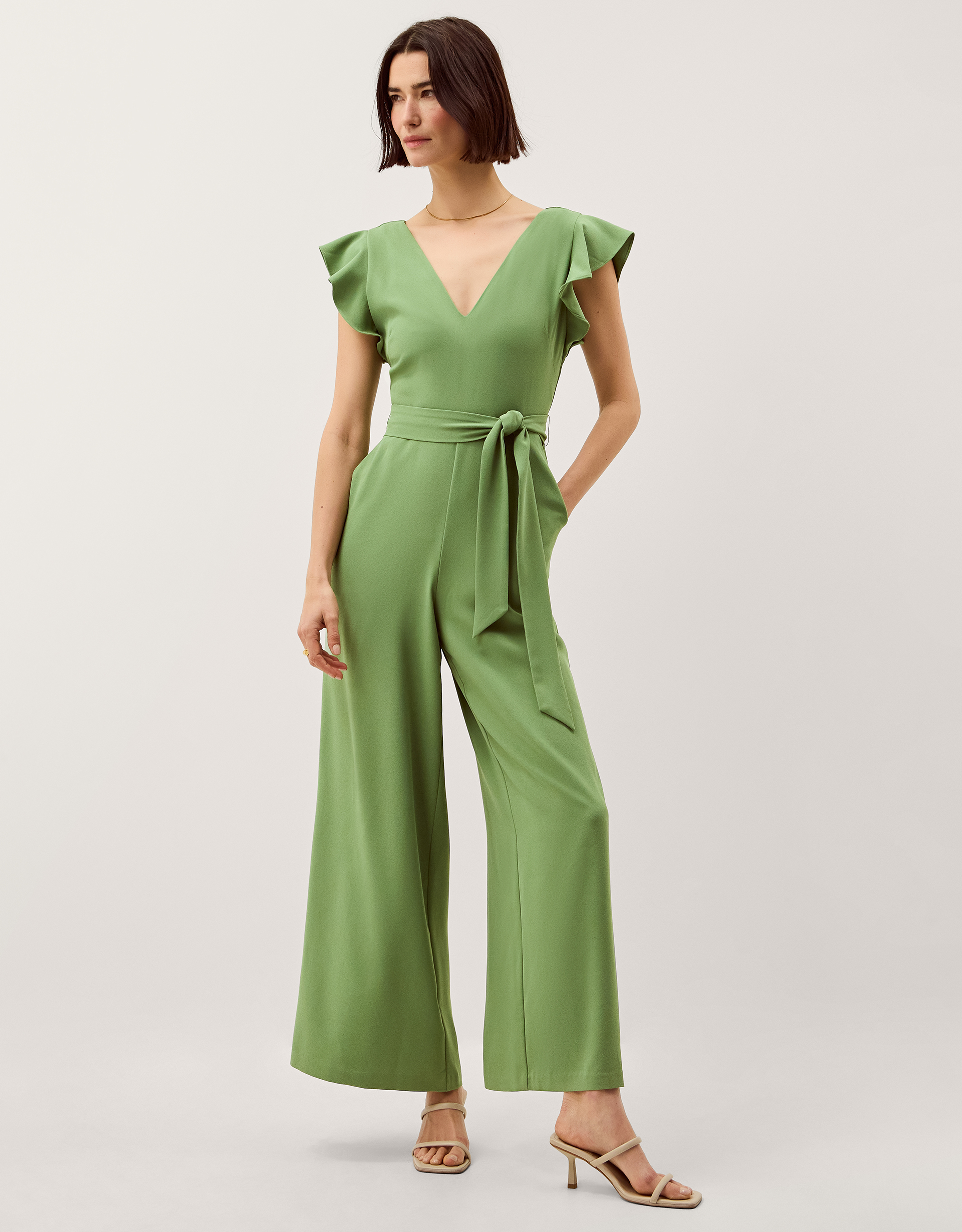 Monsoon Riri V-Neck Frill Jumpsuit, view 5