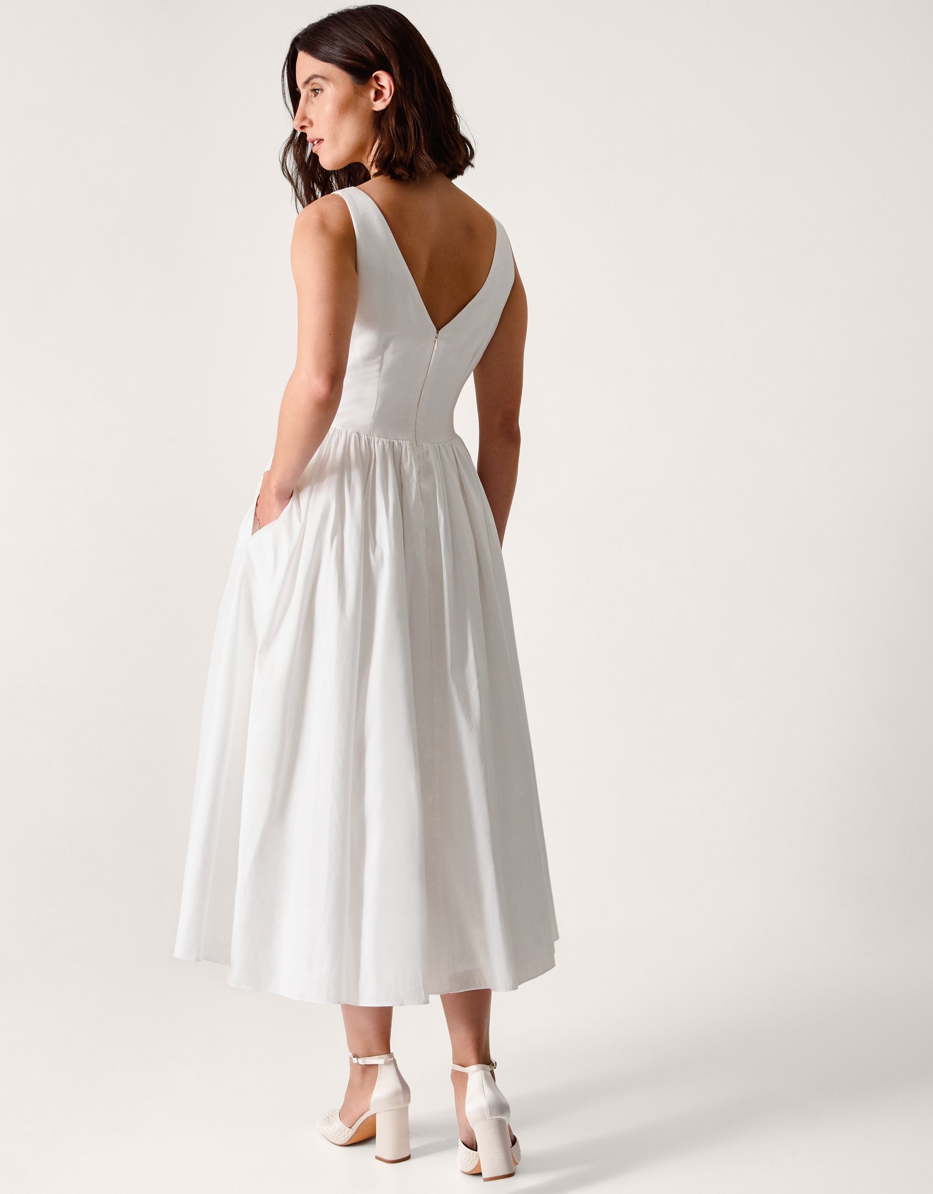 Monsoon Colette Midi Wedding Dress, view 3