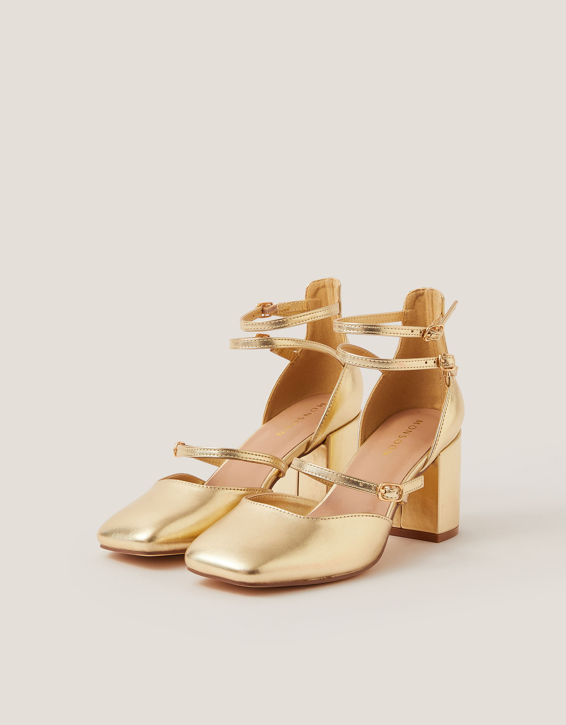 Monsoon Edie Metallic Mary Jane Heels