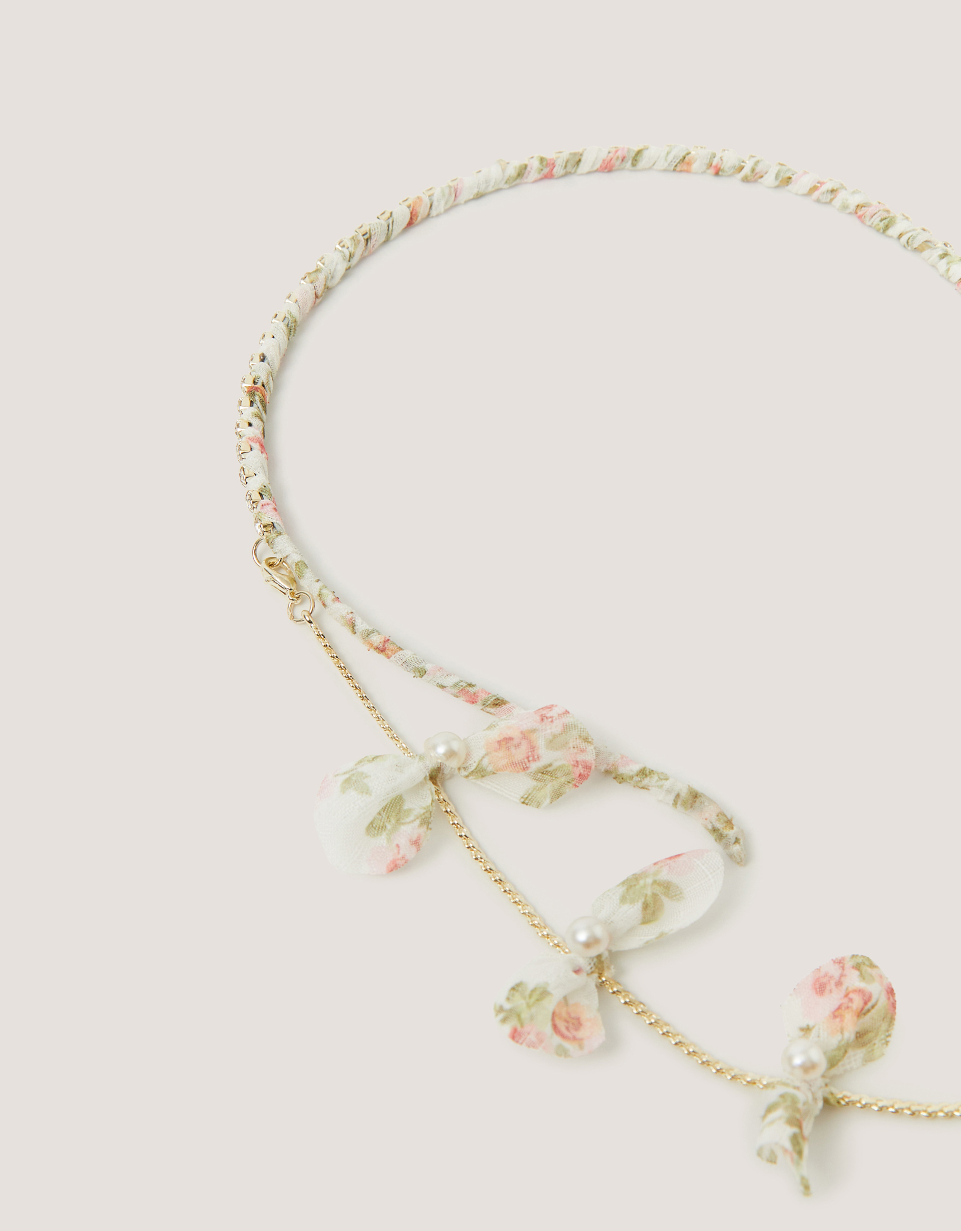 Monsoon Embellished Floral Chain Headband, view 2