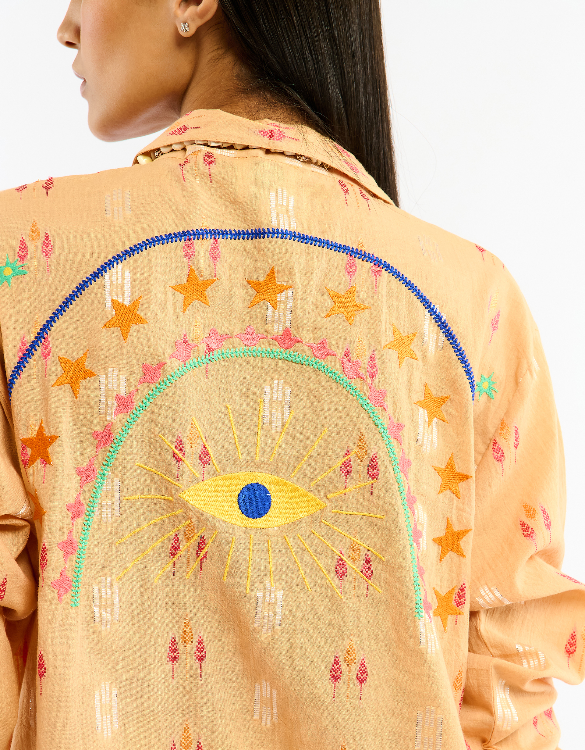 Monsoon Wild Charlie Jacquard Shirt in Orange, view 3