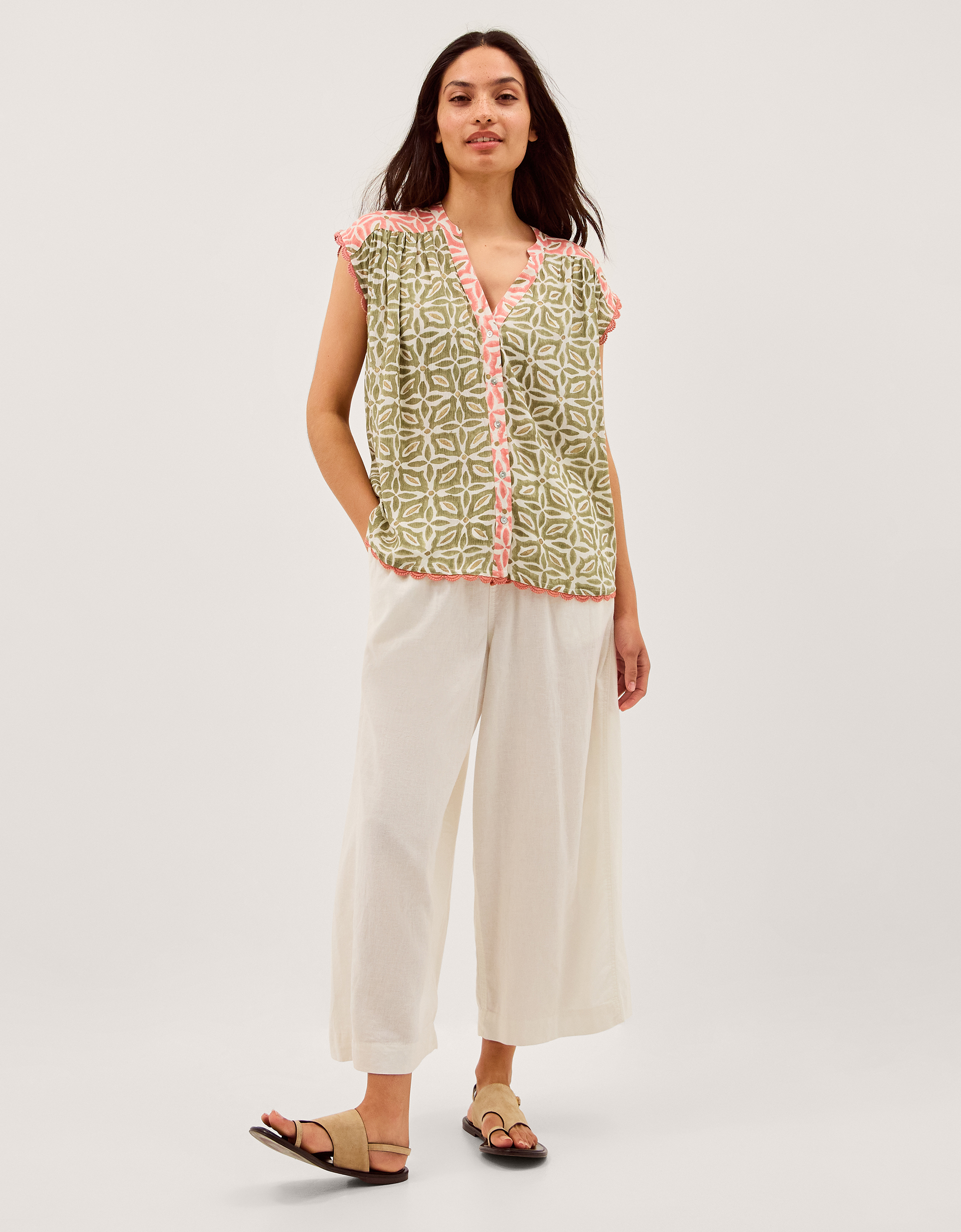 Monsoon Elma Sleeveless Print Top, view 5