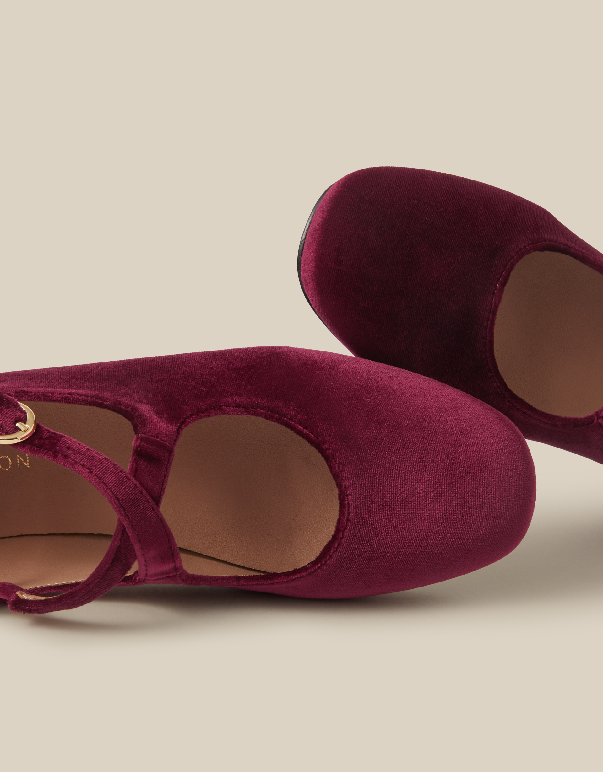 Monsoon Dana Velvet Mary Jane Ballet Flats, view 3