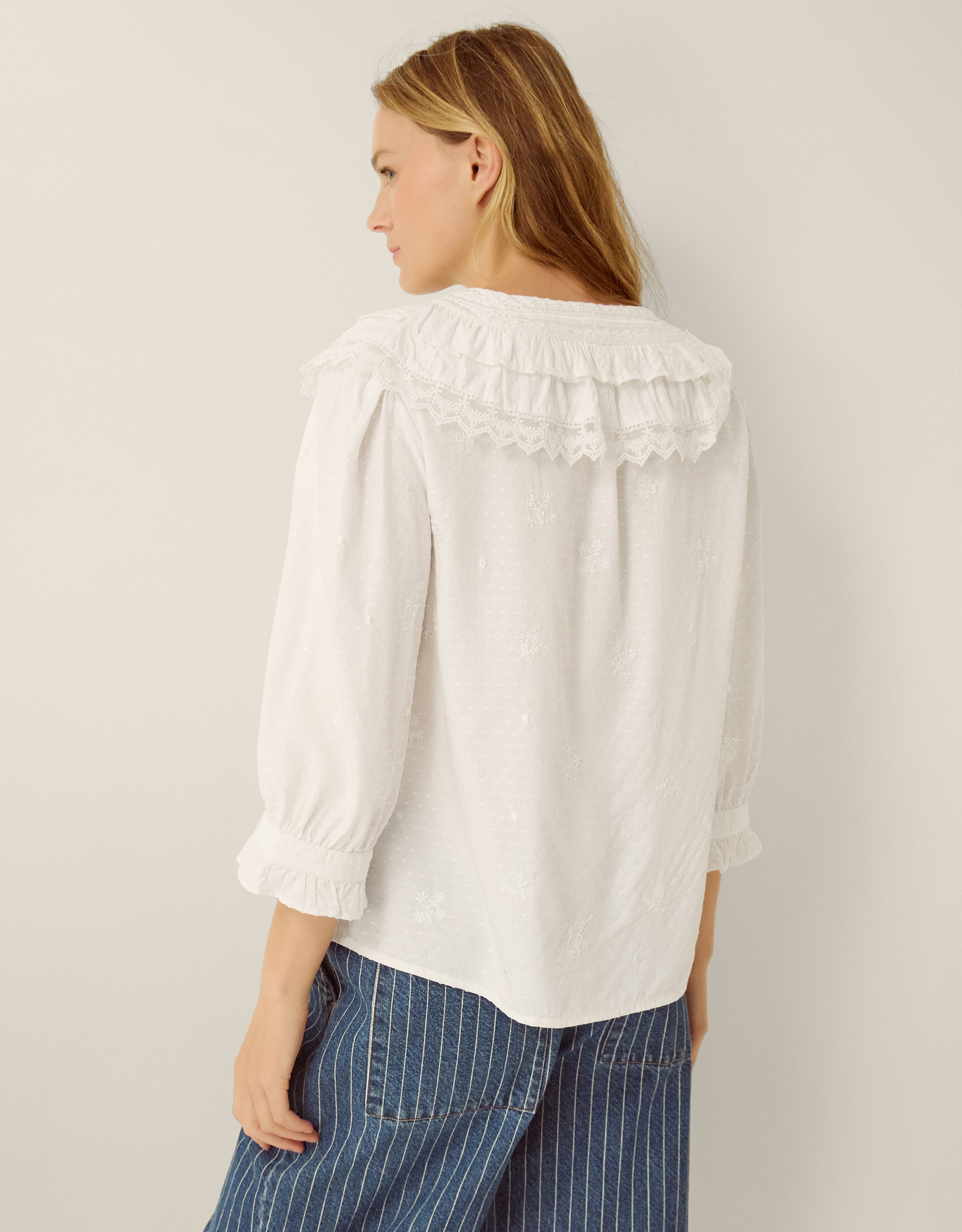 Monsoon Auren Lace Collar Blouse, view 3