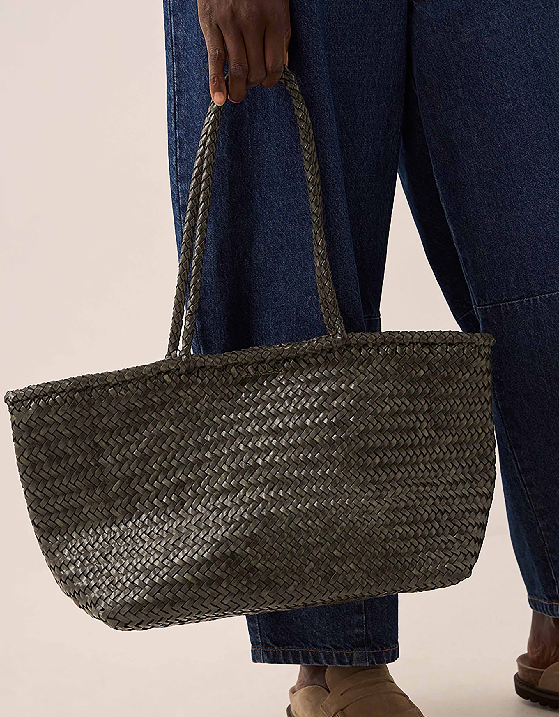 Monsoon Ellyla Amora Woven Leather Tote Bag