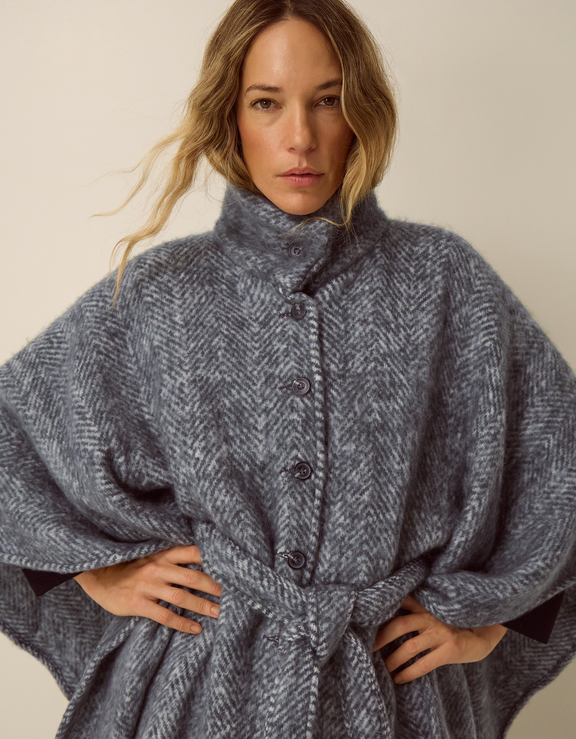 Monsoon Cara Herringbone Cape Jacket, view 2