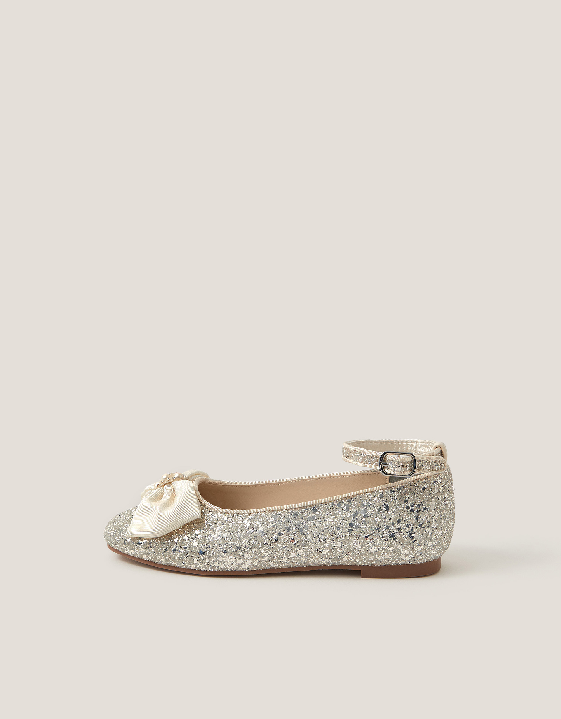 Monsoon Bow Glitter Ballet Flats, view 2