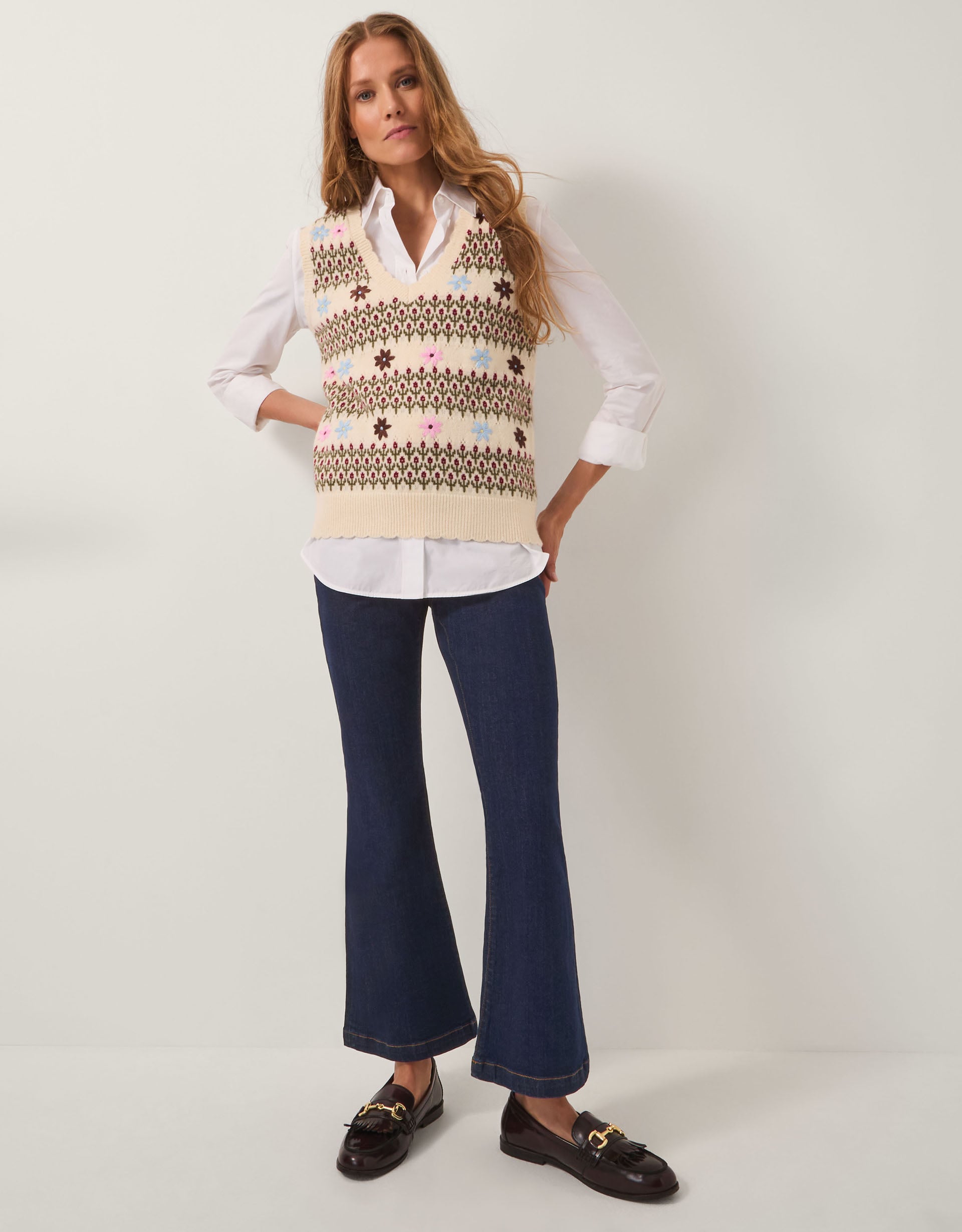 Monsoon Cassie Kick Flare Jeans in blue