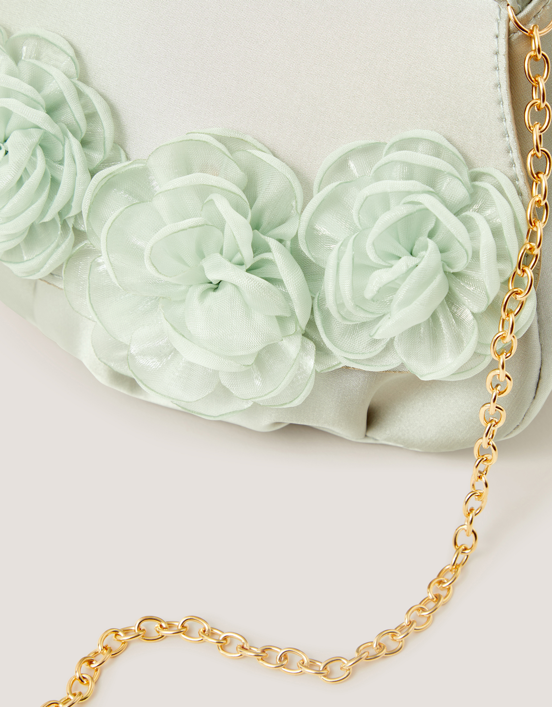 Monsoon Corsage Satin Bag in Green, view 3