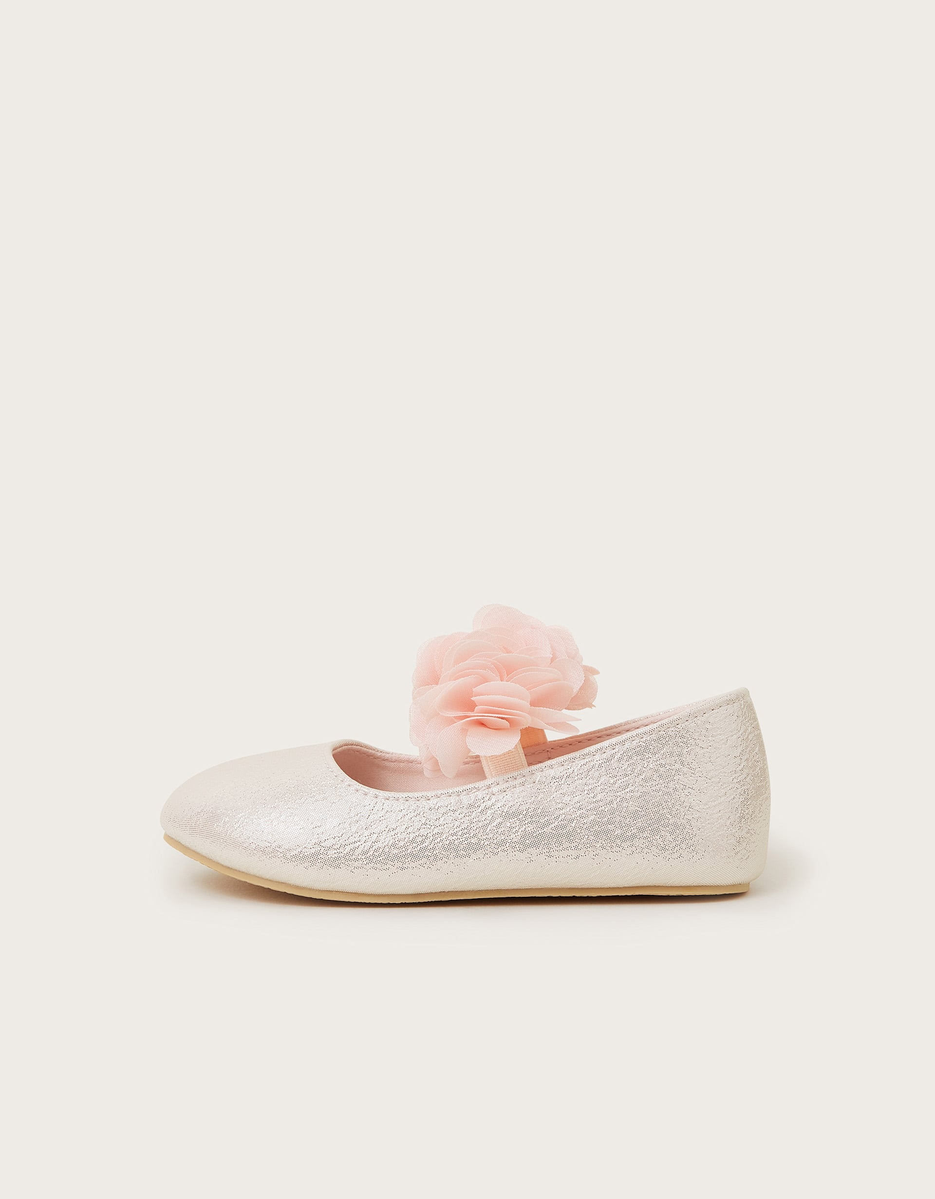 Monsoon Corsage Metallic Faux Leather Ballet Flats, view 2