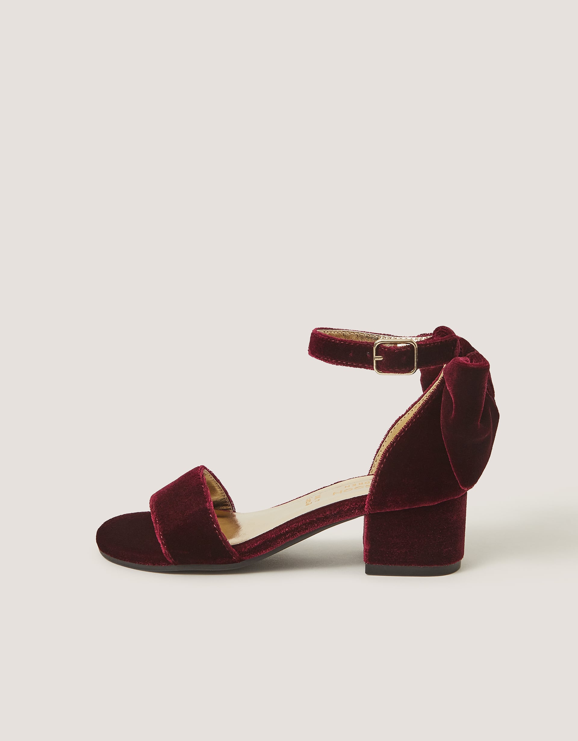 Monsoon Open-Toe Bow Heels in Red, view 2