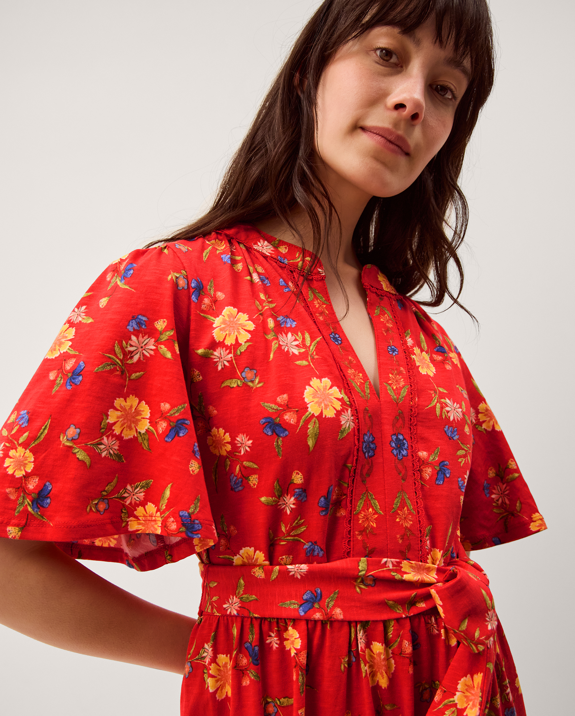 Monsoon Libby Floral Jersey Midi Dress, view 2
