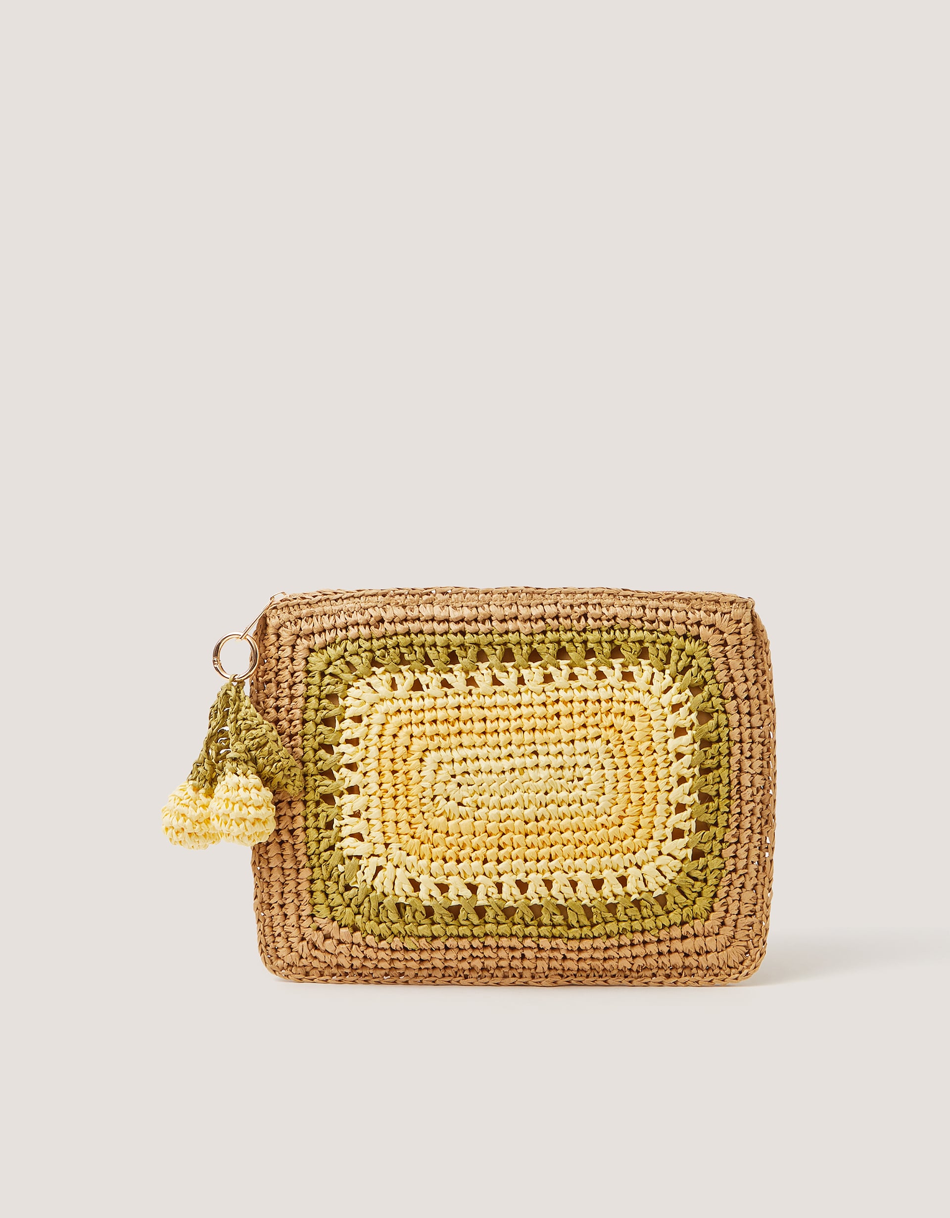 Monsoon Darla Lemon Crochet Pouch in yellow
