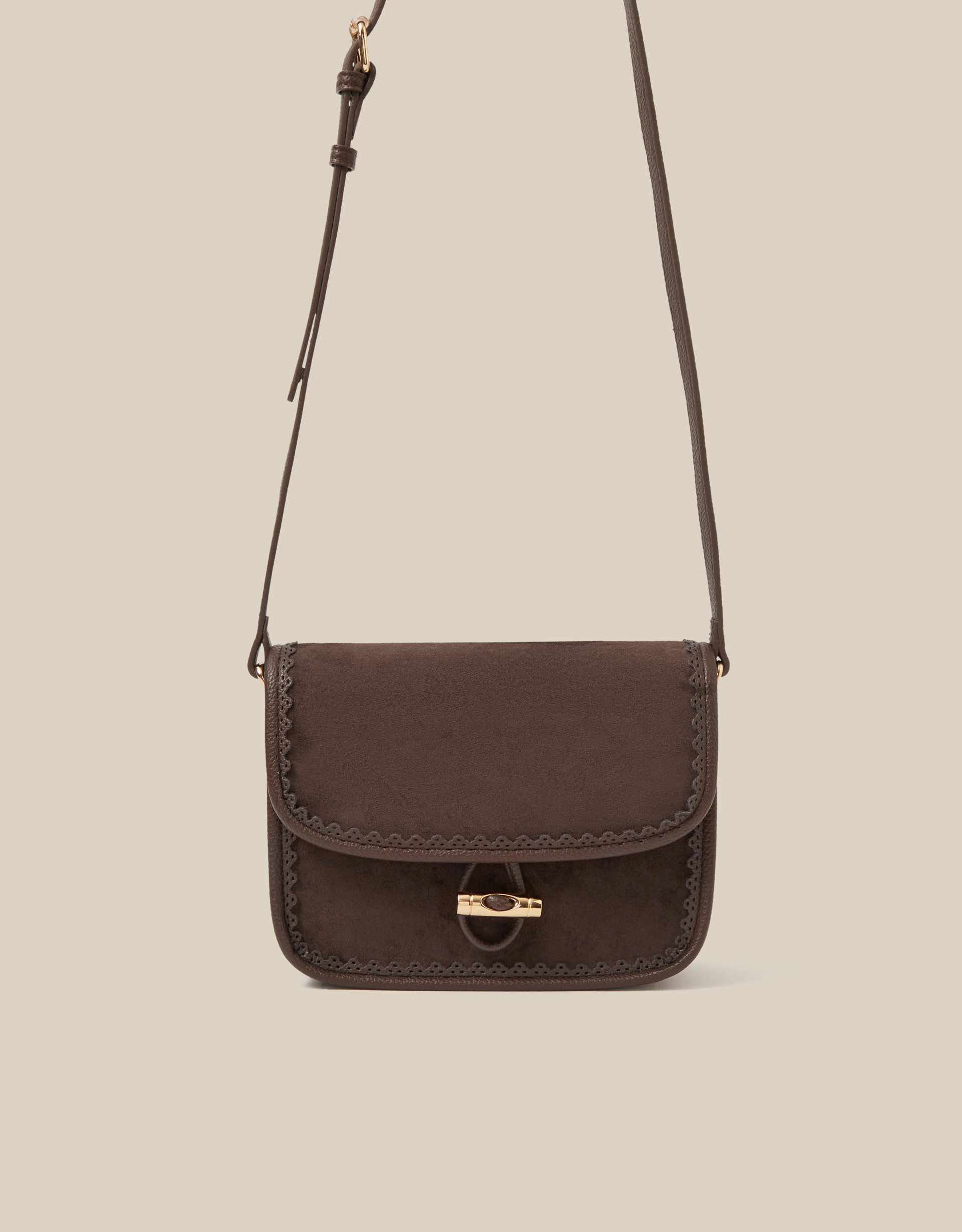 Monsoon Amy Faux Suede Crossbody Bag