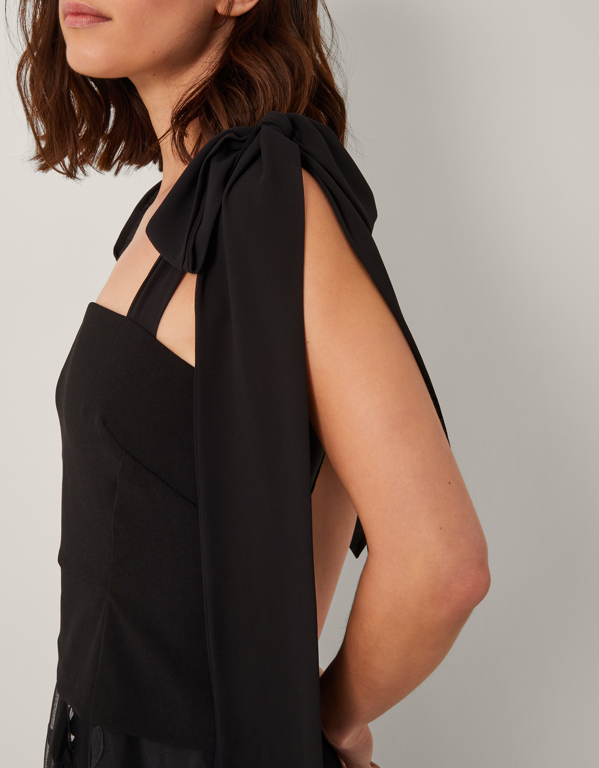 Monsoon Briana Tie Floral Appliqué Midi Dress, view 2