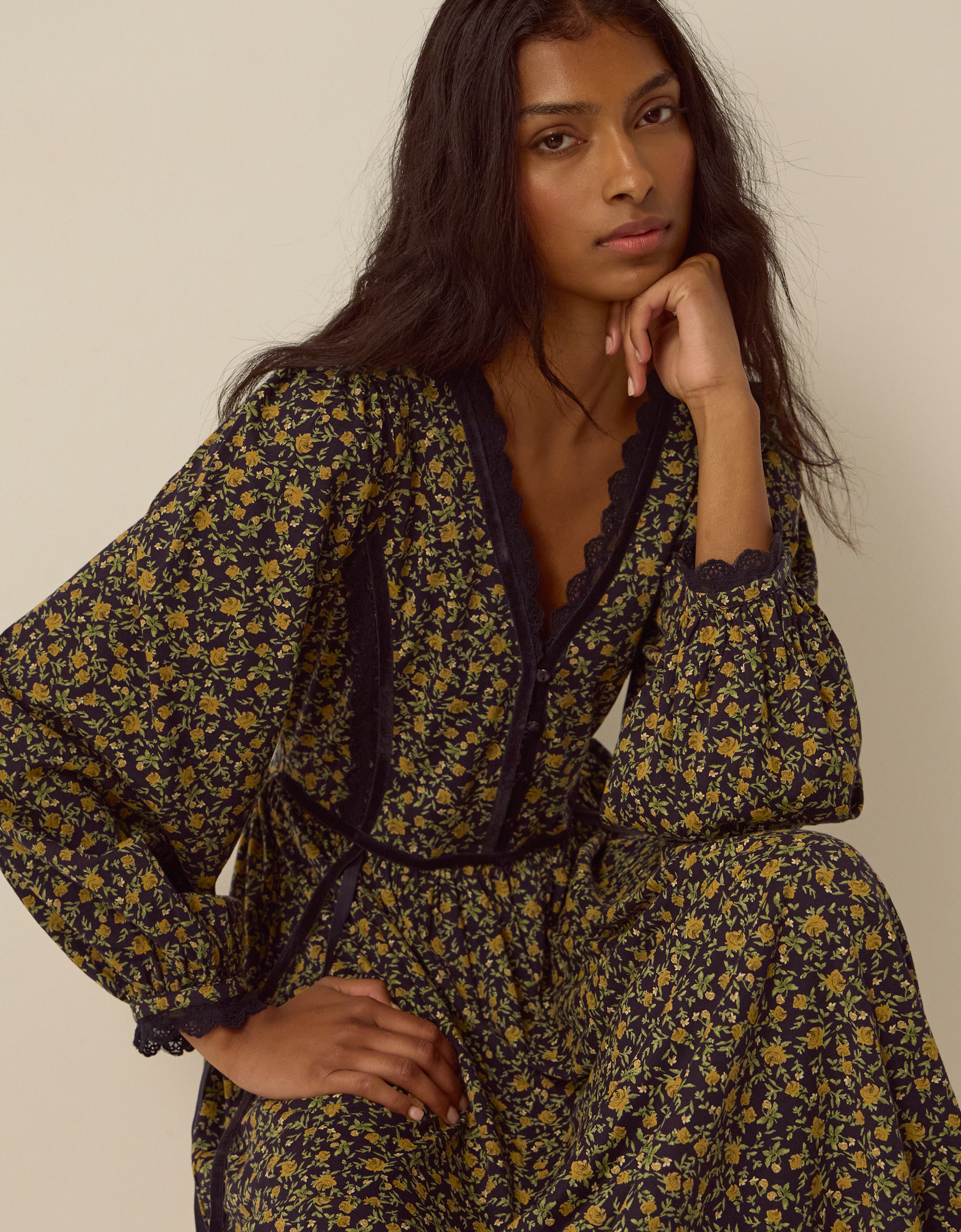 Monsoon Sophie Floral Print Jersey Midi Dress, view 2