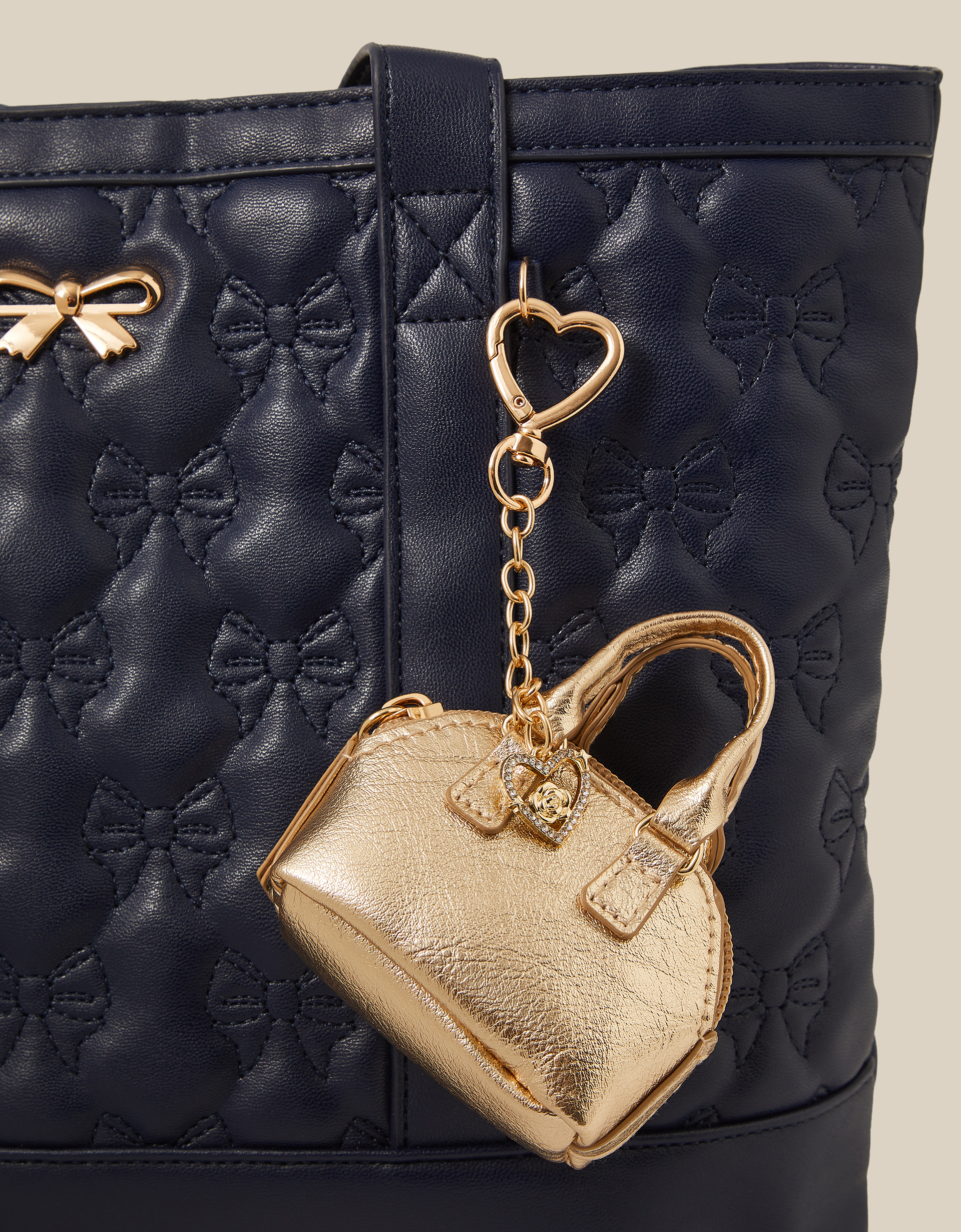 Monsoon Mini Bag Charm in Gold, view 4