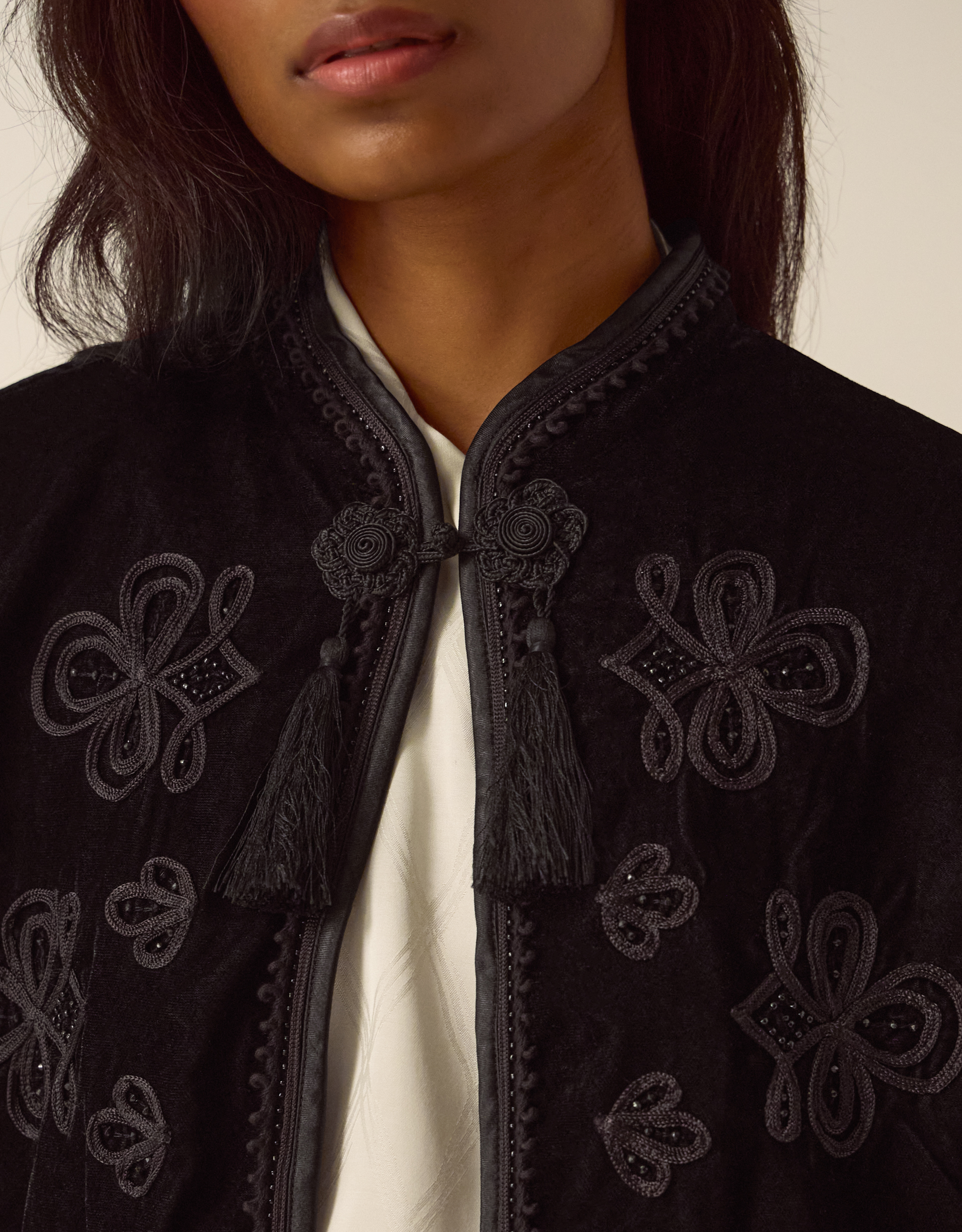 Monsoon Fenya Velvet Cape Coat, view 3