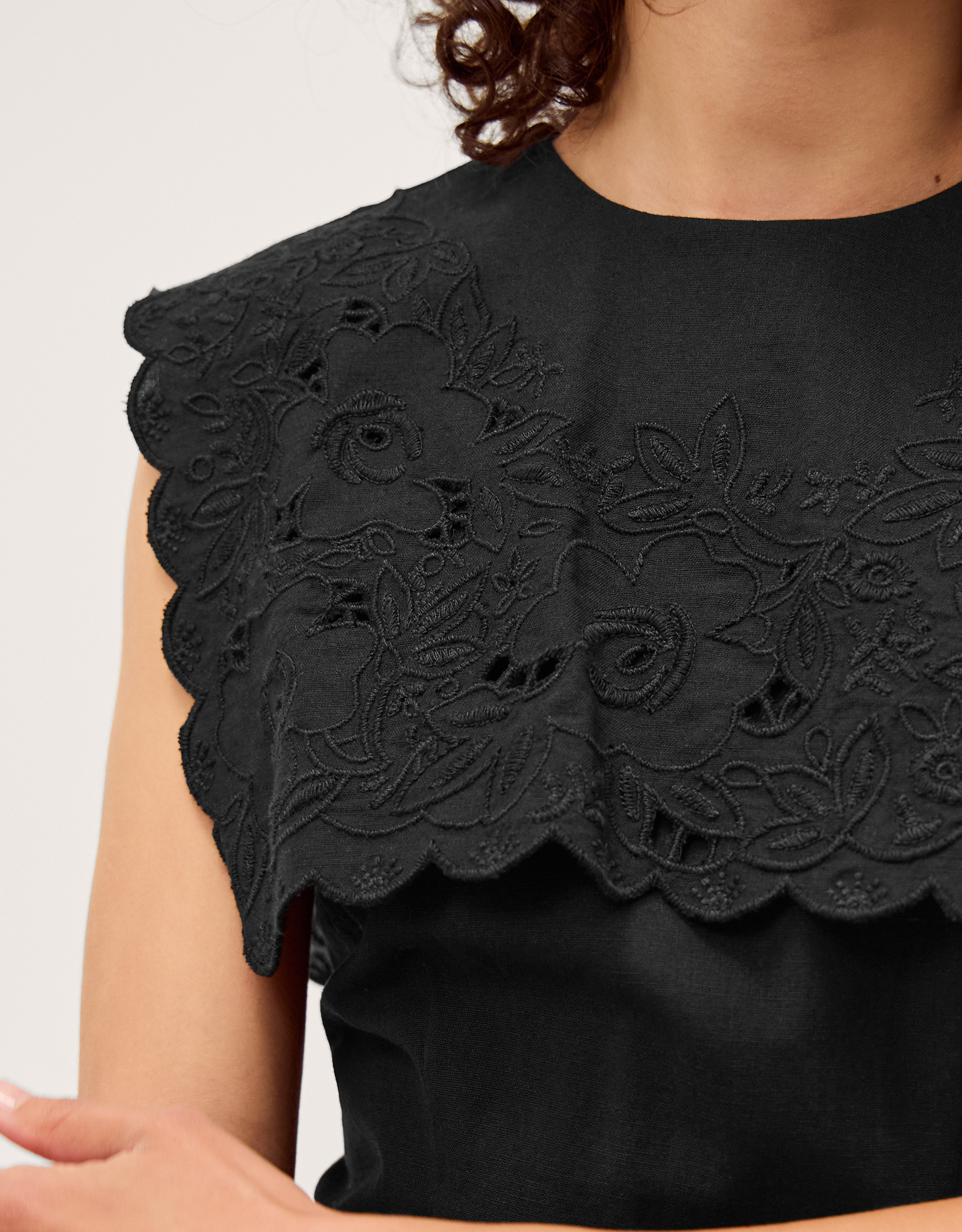 Monsoon Lexi Embroidered Bib Mini Dress, view 2