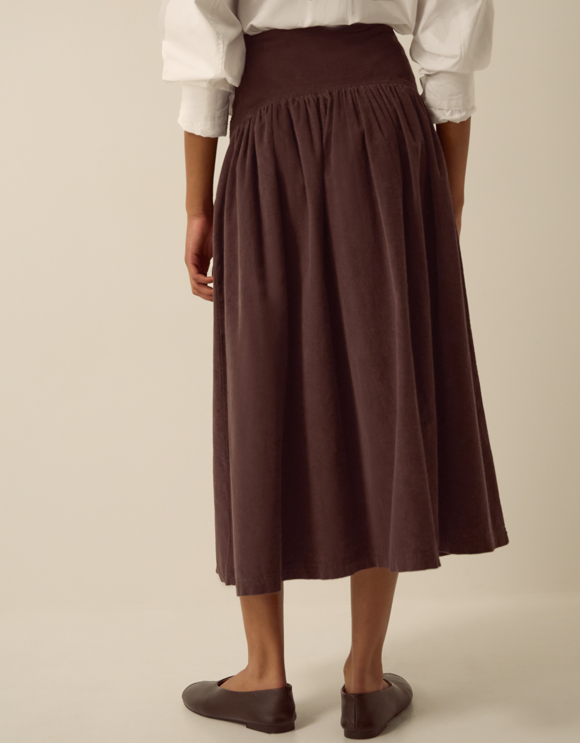 Monsoon Jenny Drop Waist Corduroy Midi Skirt, view 4