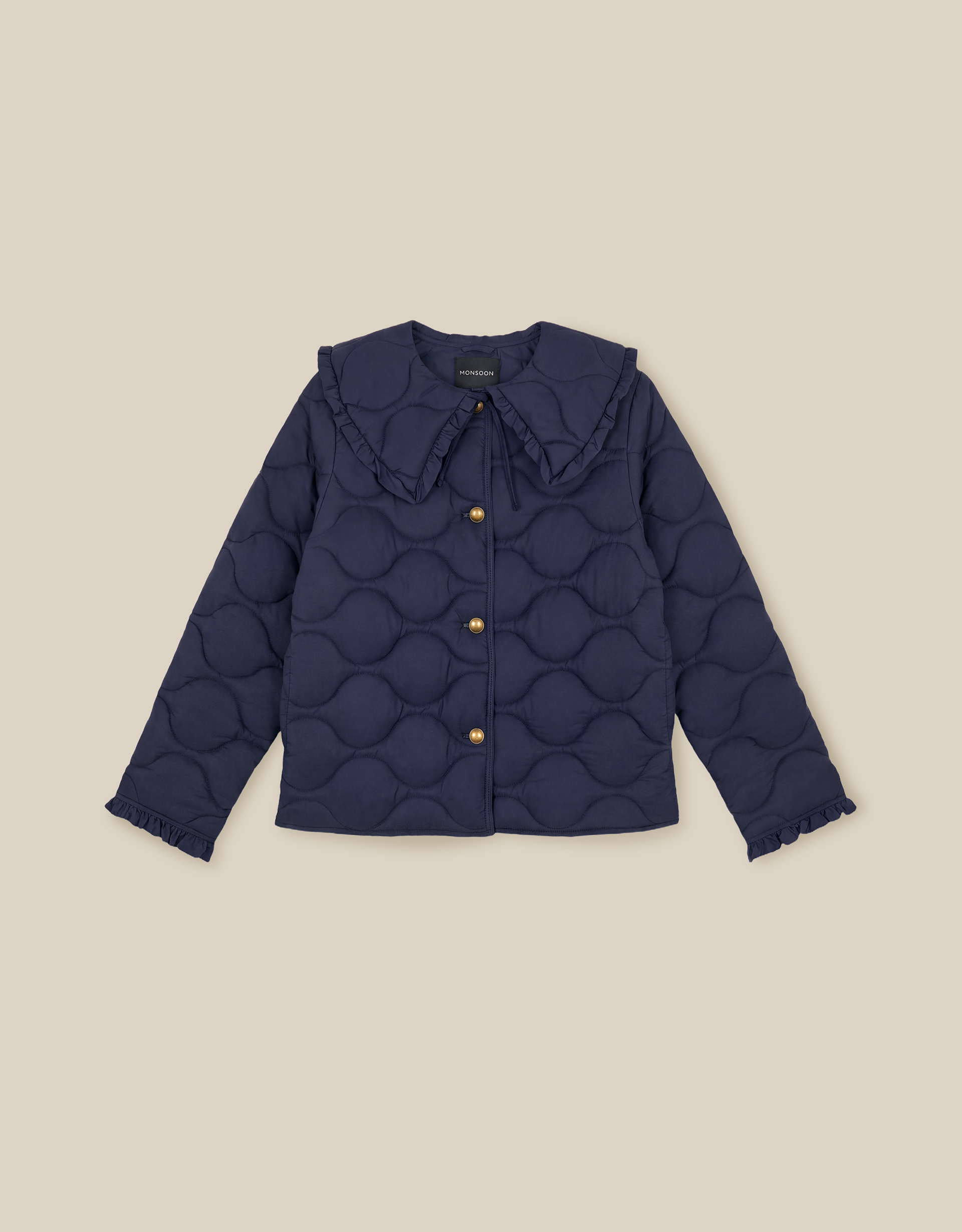 Monsoon Jade Collar Quilted Jacket, view 5