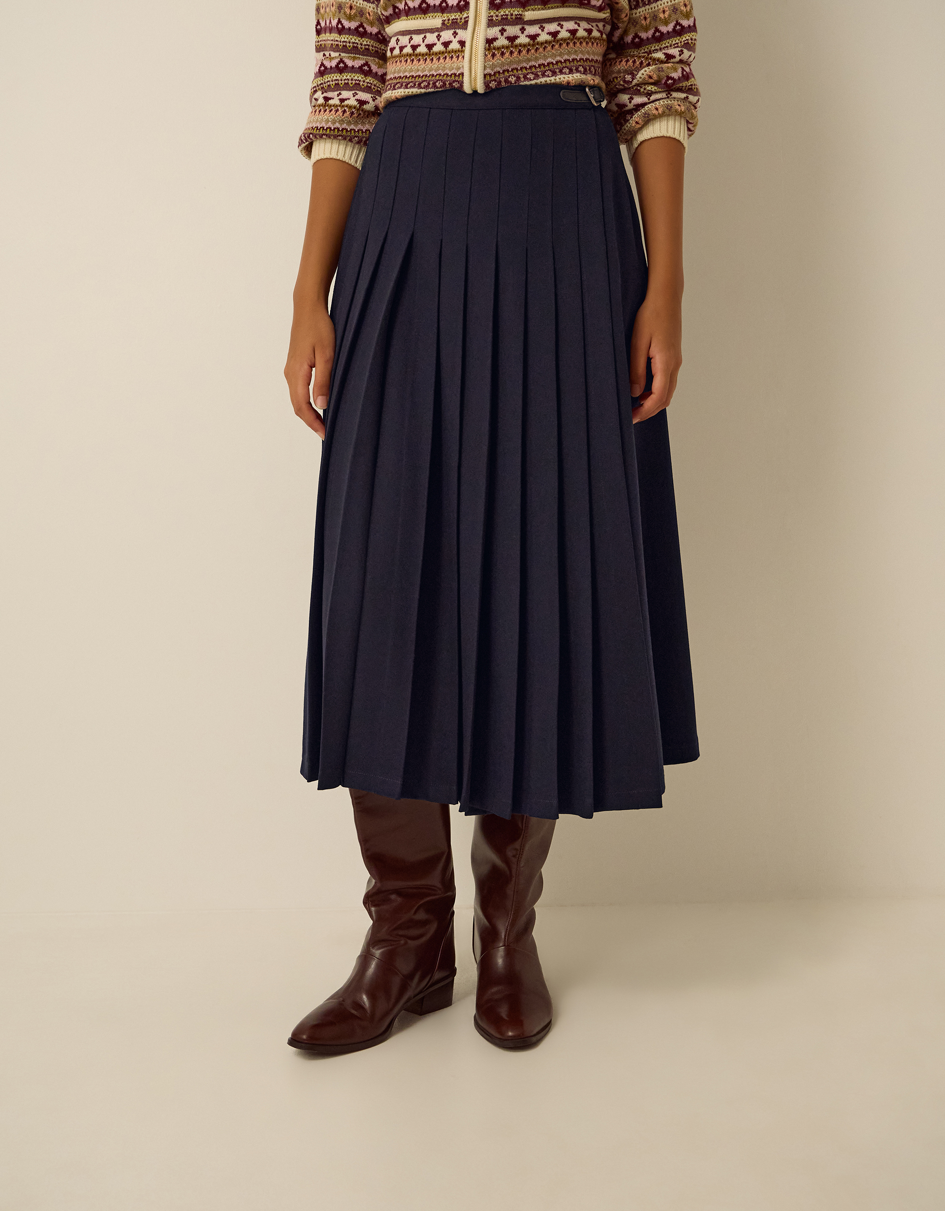 Monsoon Nancy Pleated Midi Skirt, view 2