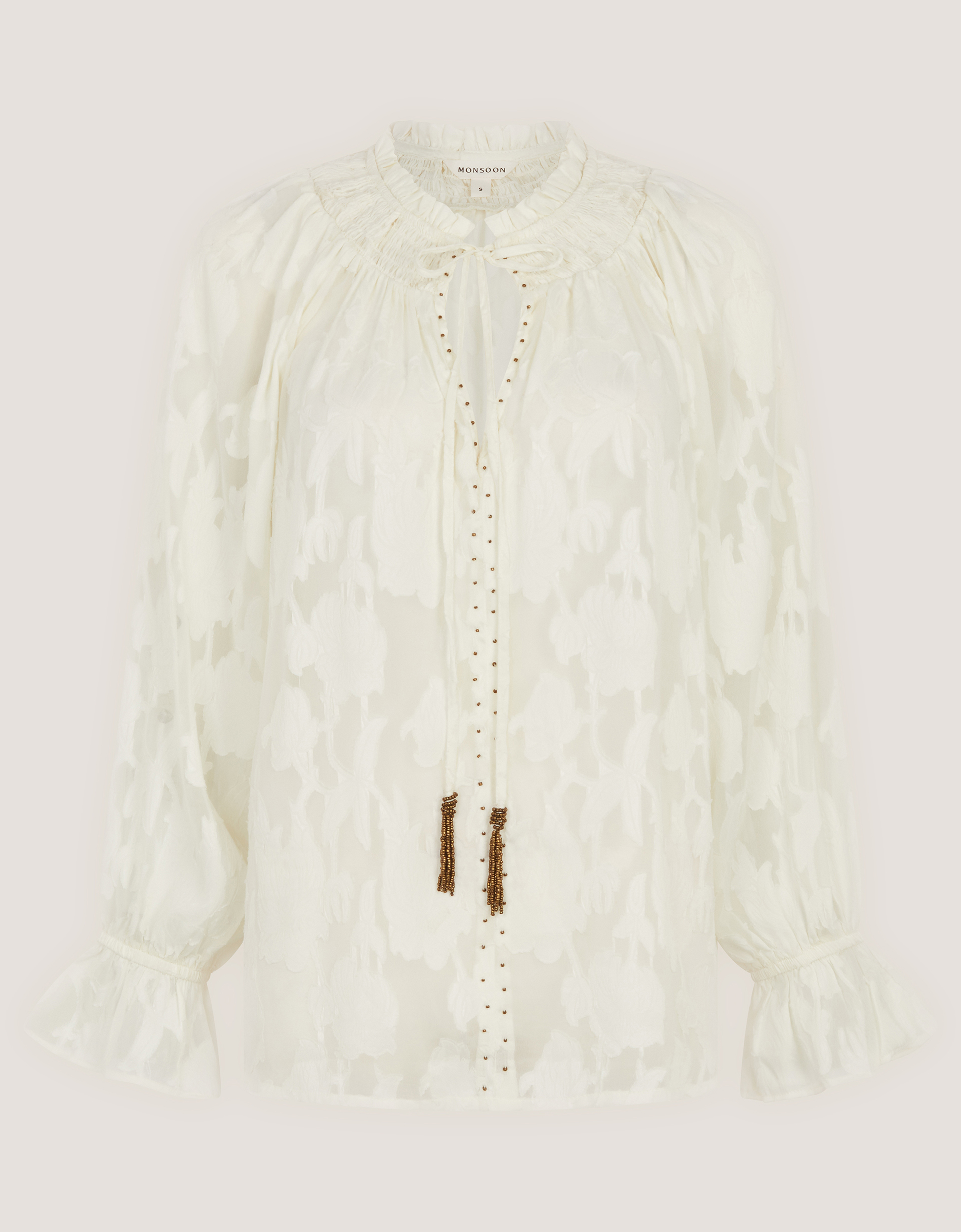 Monsoon Lyra Sheer Devoré Blouse, view 5