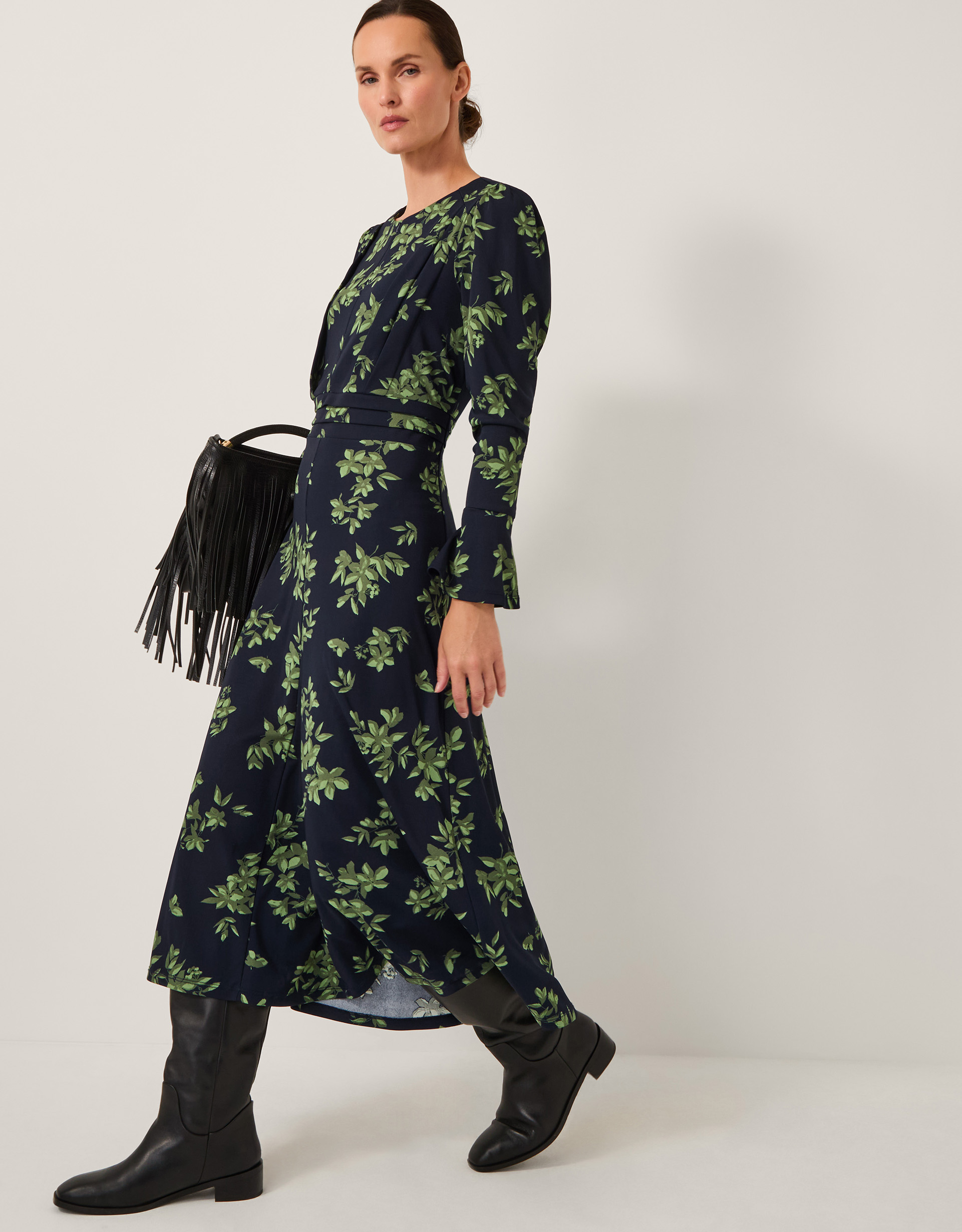 Monsoon Joules Long Sleeve Jersey Midi Dress