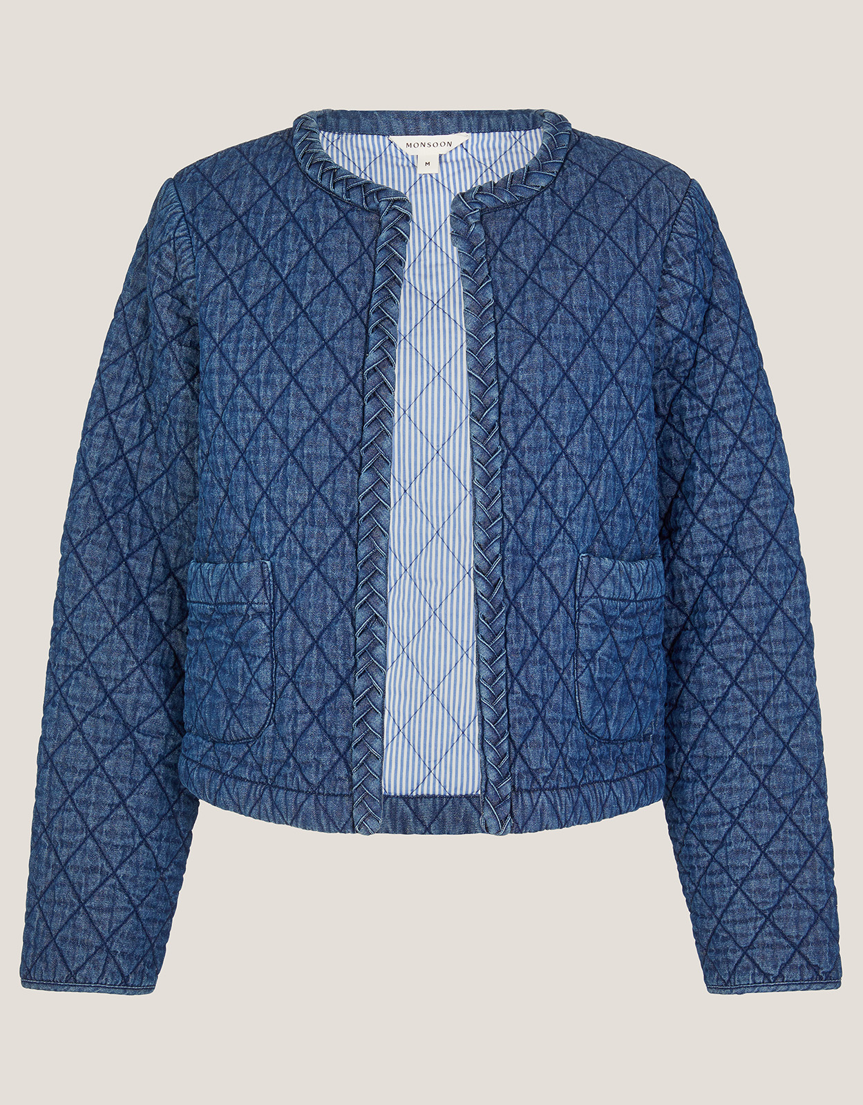 Monsoon Martha Denim Plait Jacket, view 5