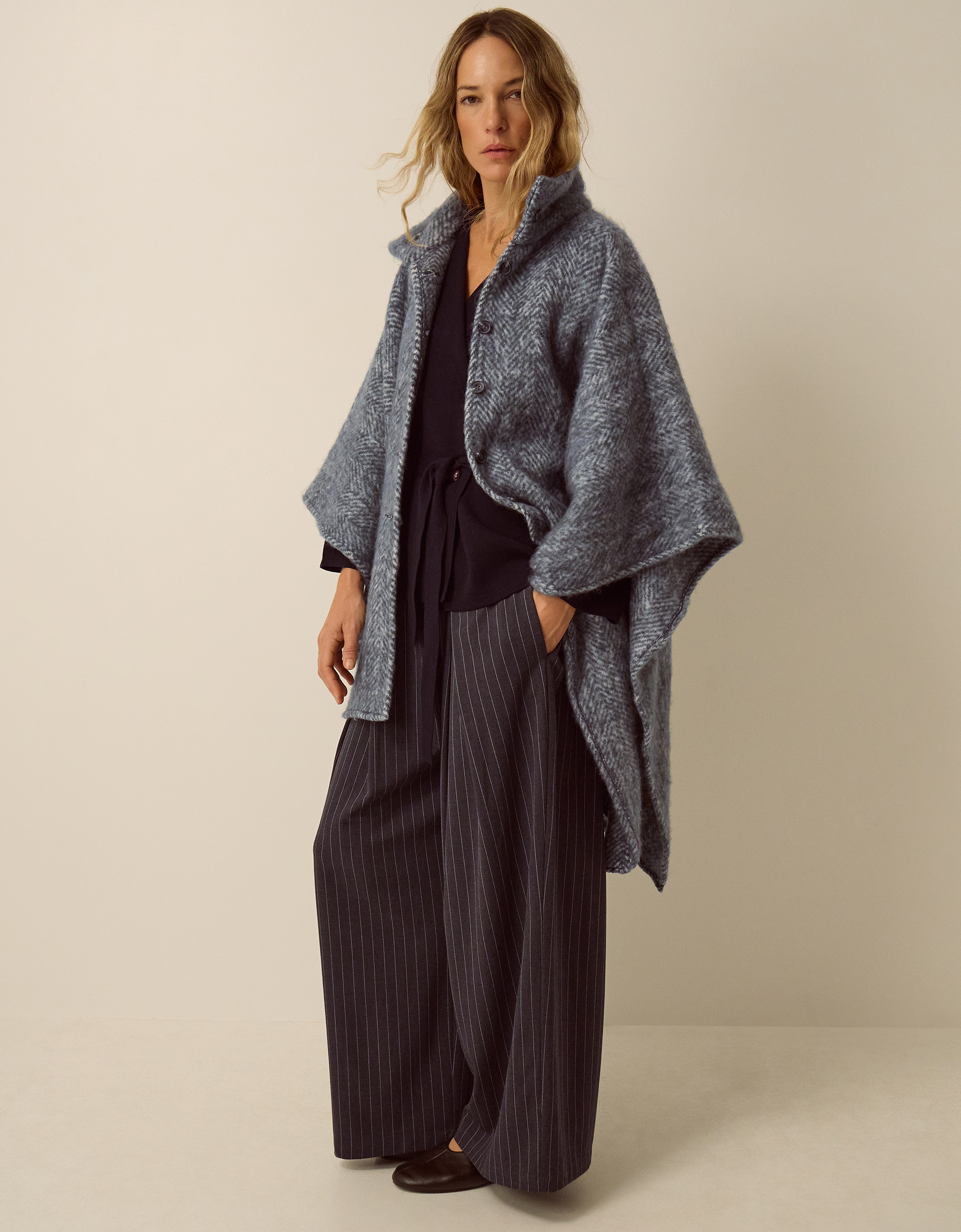 Monsoon Cara Herringbone Cape Jacket, view 5