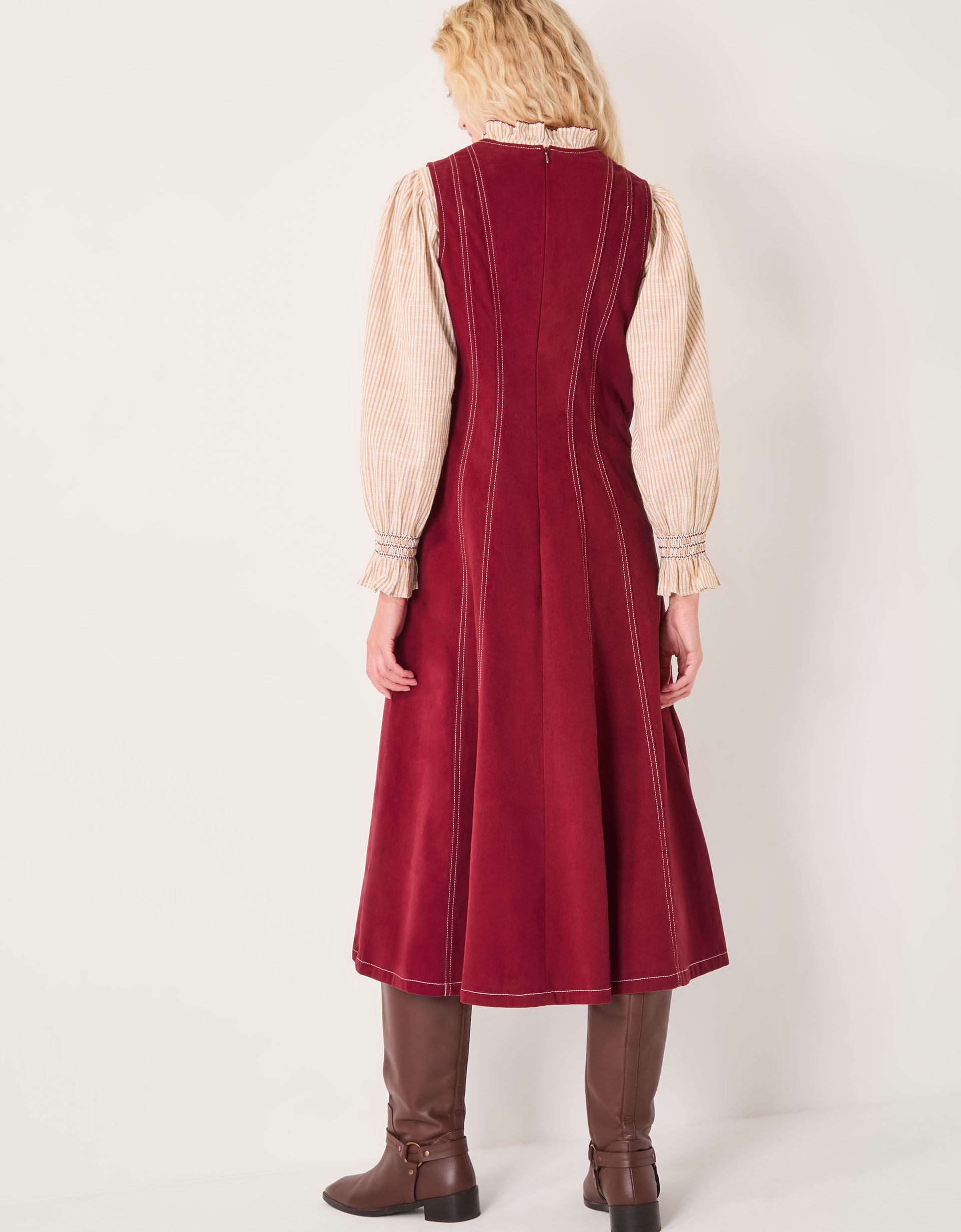 Monsoon Hope Sleeveless A-Line Denim Midi Dress, view 5