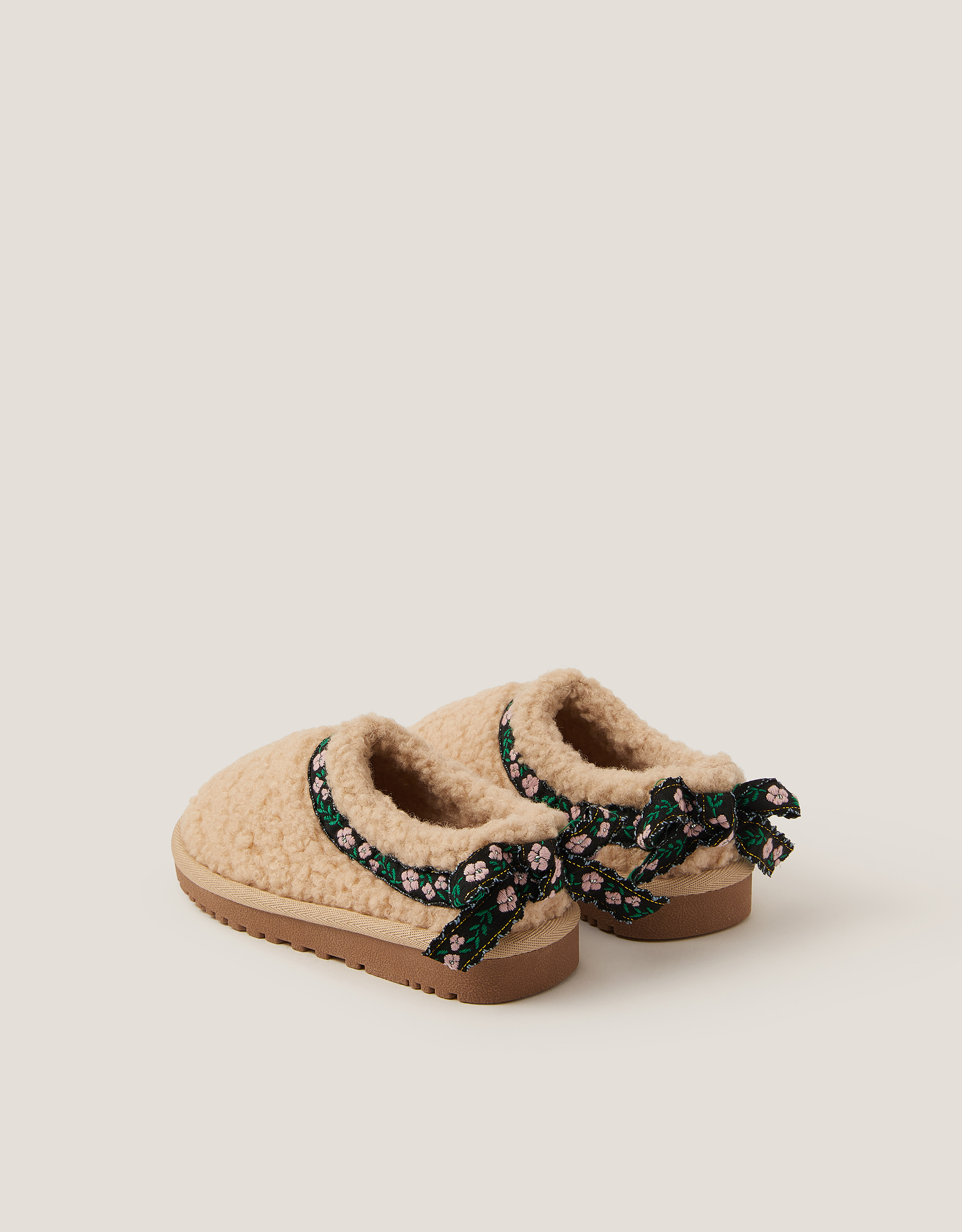 Monsoon Floral Trim Faux Shearling Clogs, view 2